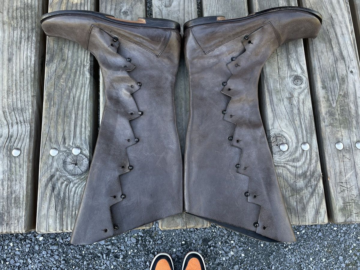 CYDWOQ RARE RUGGED Hand Made USA Leather Knee High Hessian Boots 40 Size US 9.5 / IT 39.5 - 14 Thumbnail