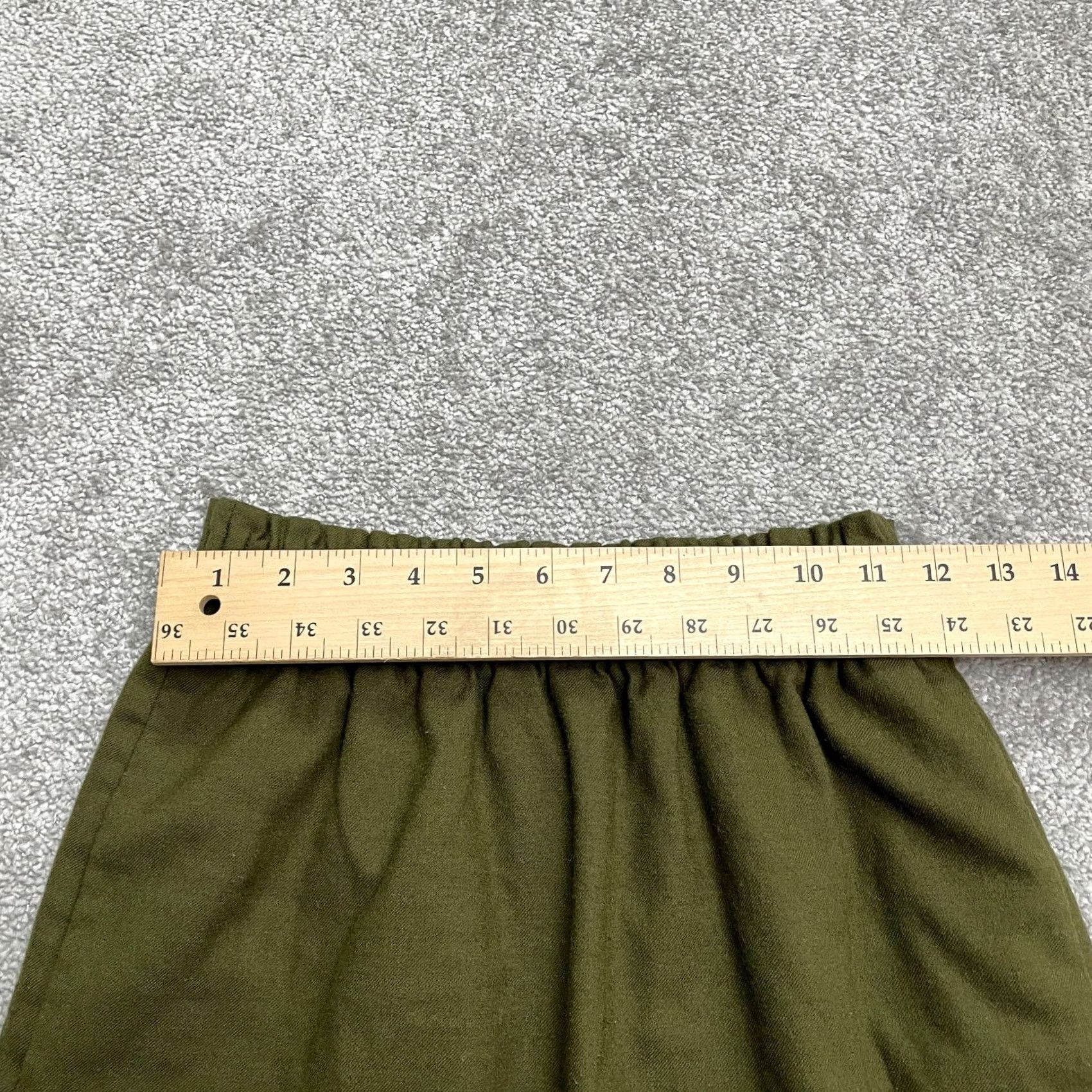 J.Crew J.Crew Wool Blend Pleated Pencil Skirt Womens 0 Green Elastic Waist Lined Pocket Knee Length Solid Vintage No Size 25" / US 0 / IT 36 - 7 Thumbnail