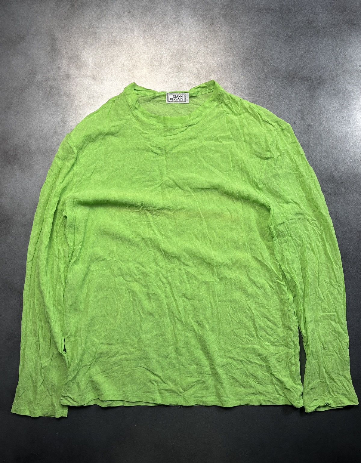 Versace × Vintage Vintage Gianni Versace Mesh Longsleeve Sheer Brat Viscose Size US S / EU 44-46 / 1 - 7 Thumbnail