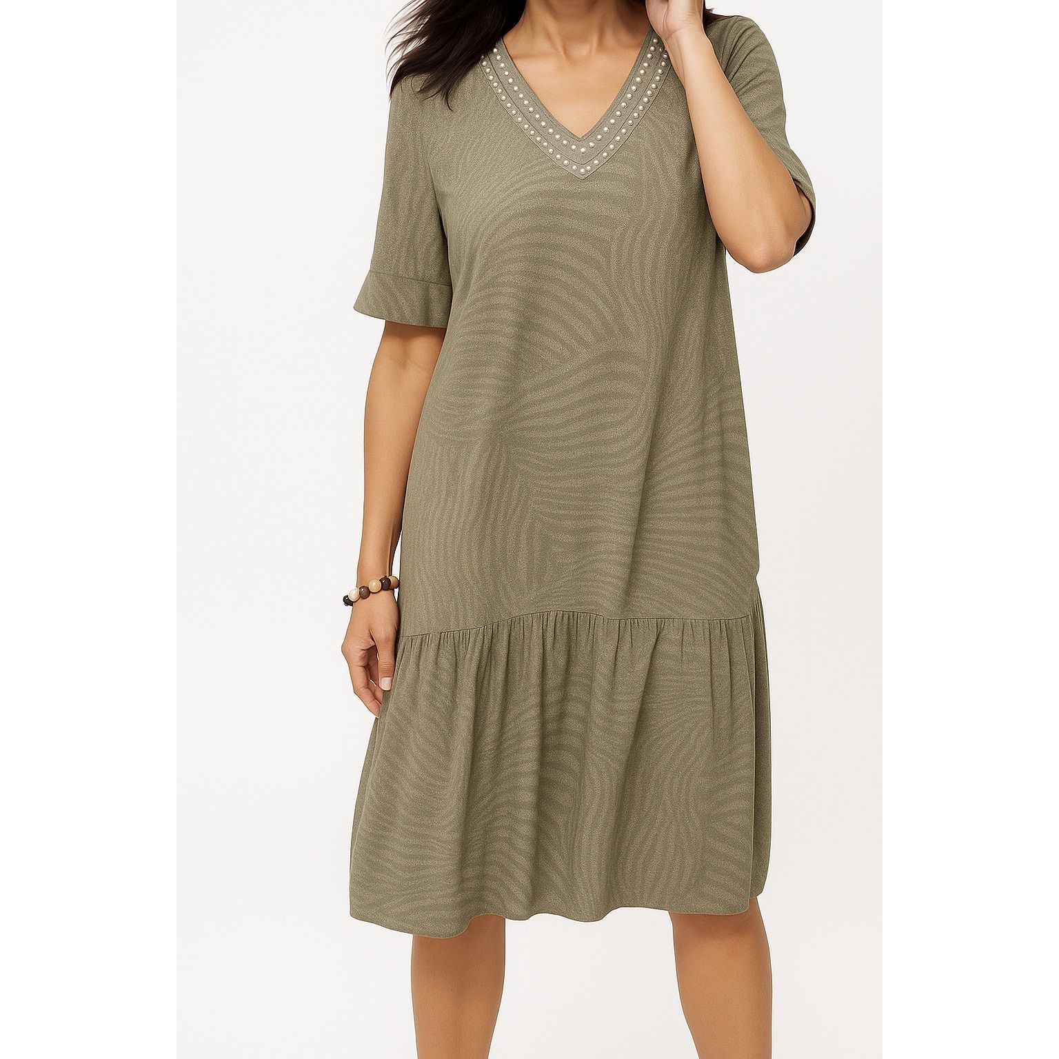 chinese dress ladies White Linen Tiered Dress – A Beautiful Closet 202-394-4115 main image 0