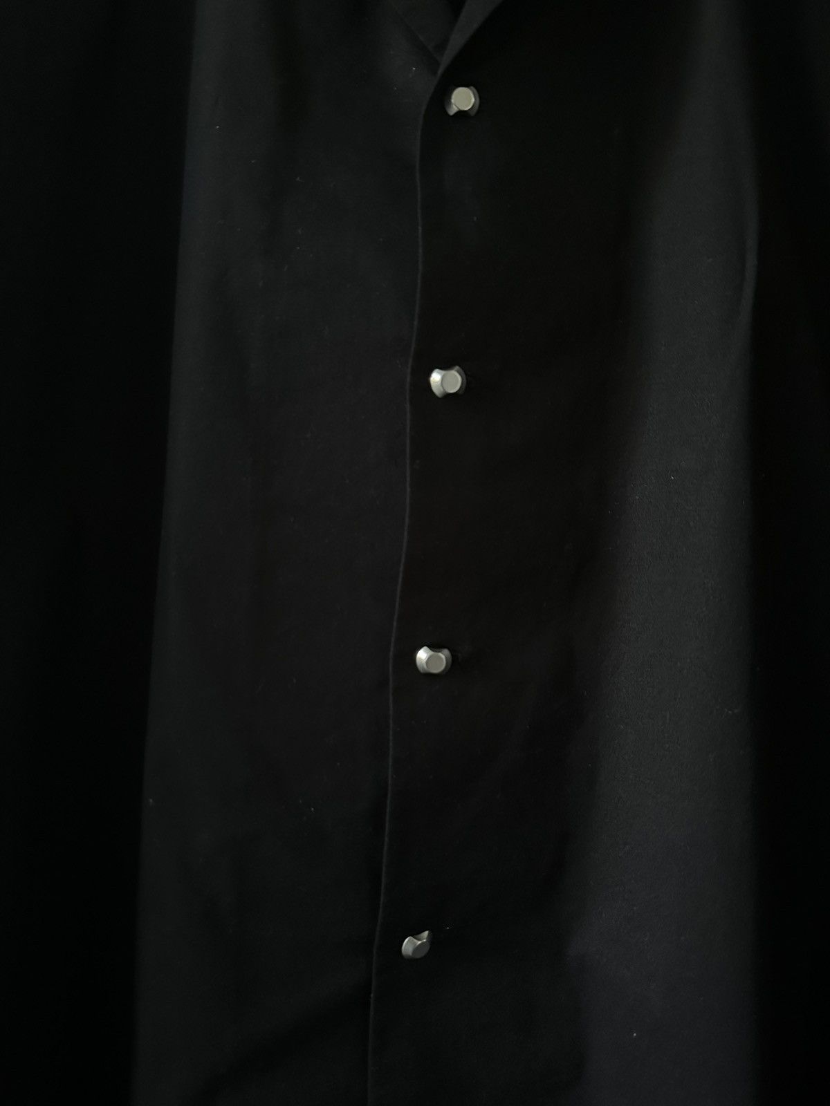 Other Black cotton shirt with chrome metal buttons Size 42R - 12 Thumbnail