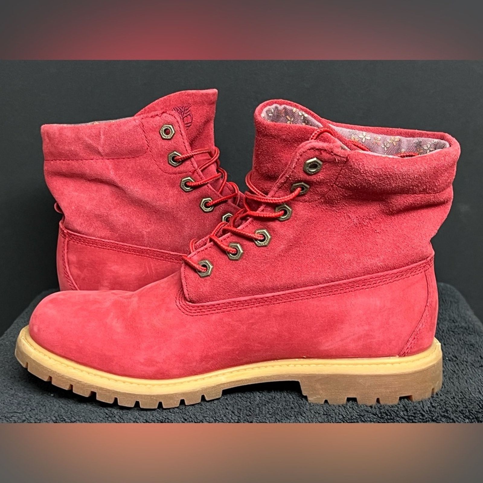 Timberland Timberland Women Red Limited Premium Leather Waterproof Boot Size US 10 / IT 40 - 3 Thumbnail