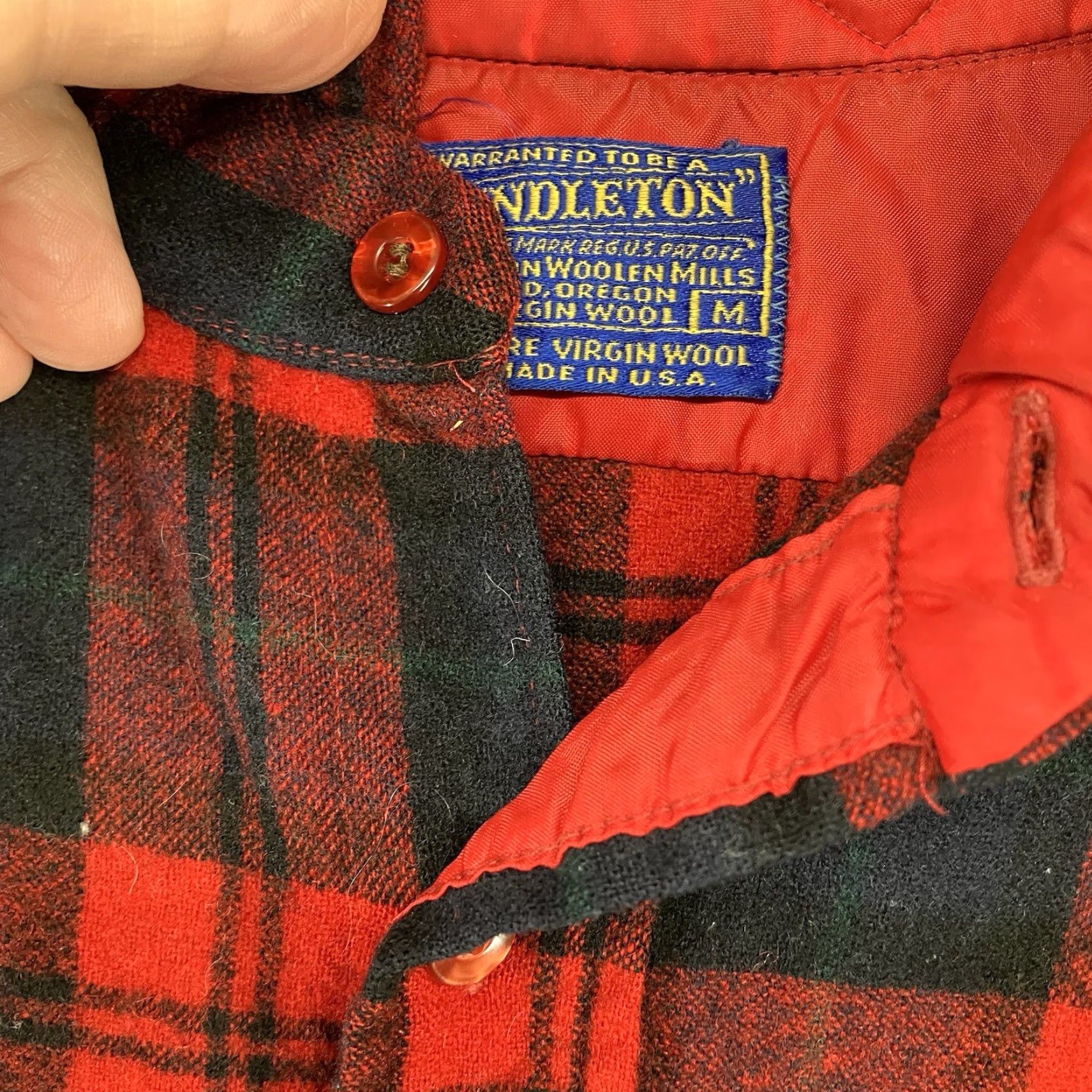 Pendleton VINTAGE Pendleton Wool Flannel Shirt Mens M Long Sleeve Red Plaid USA Retro Board Shirt Size US M / EU 48-50 / 2 - 6 Thumbnail
