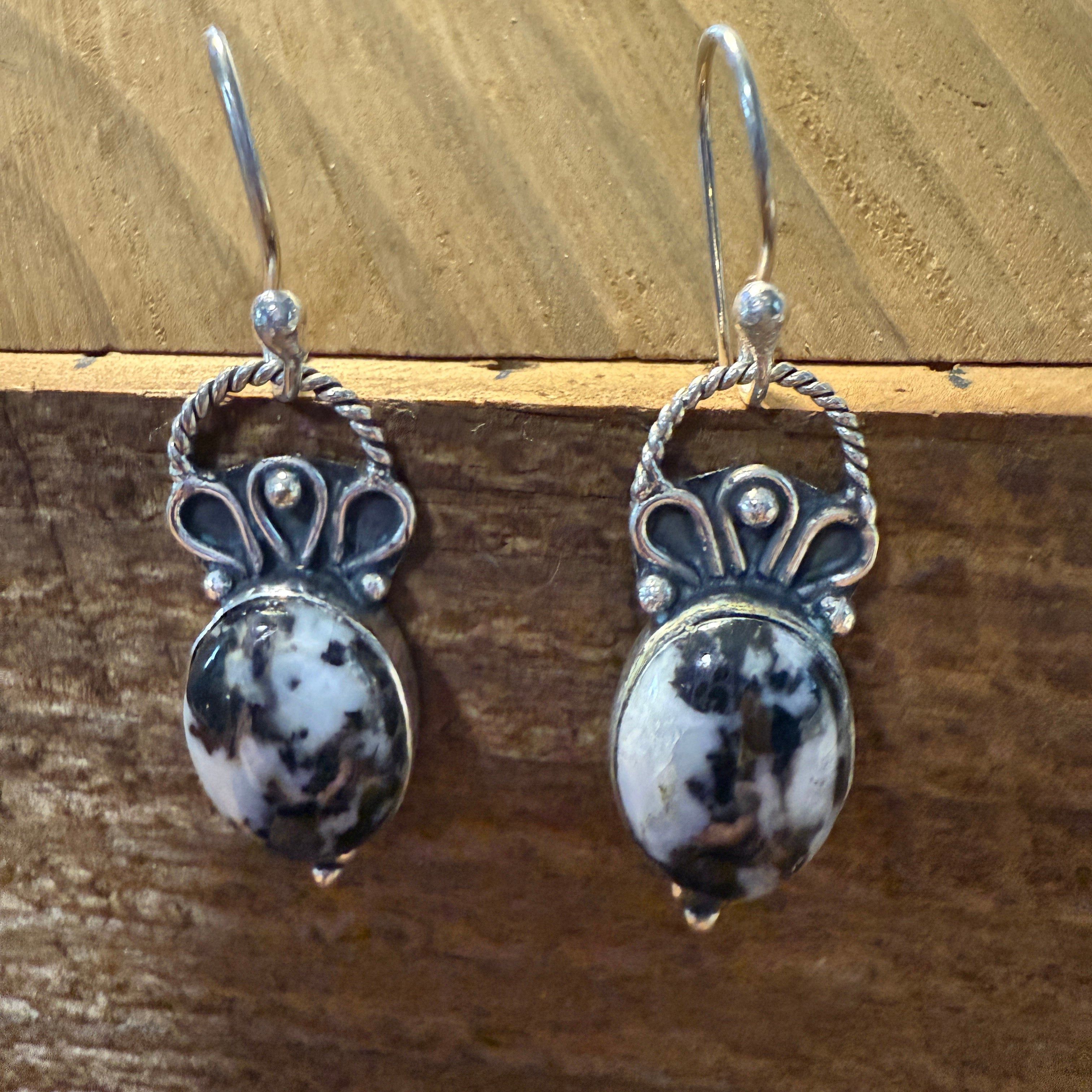 Other White Buffalo Dahlia Turquoise Sterling Silver Earrings Size ONE SIZE - 4 Thumbnail