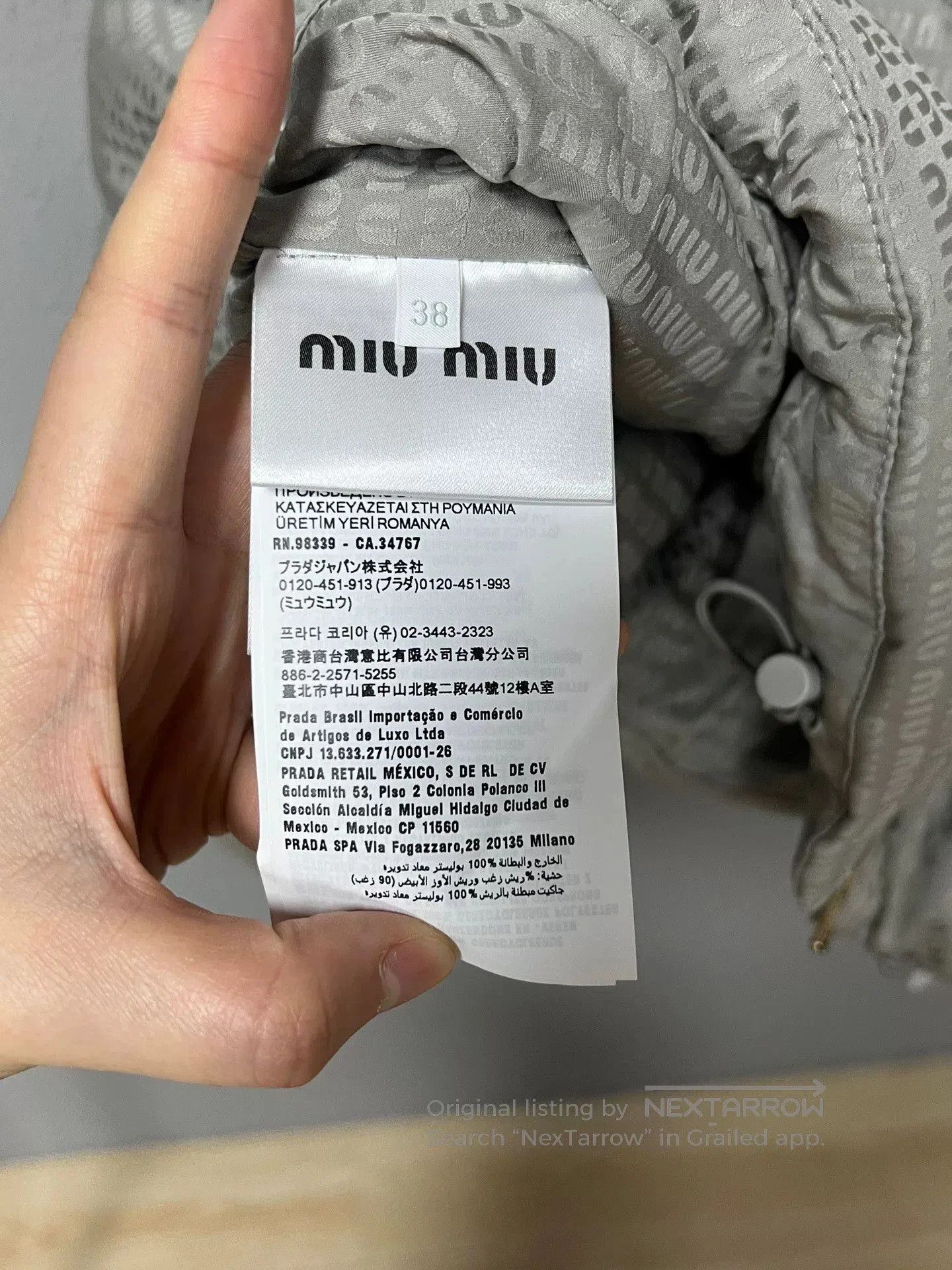 Miu Miu gray print short down jacket. Size M / US 6-8 / IT 42-44 - 4 Thumbnail