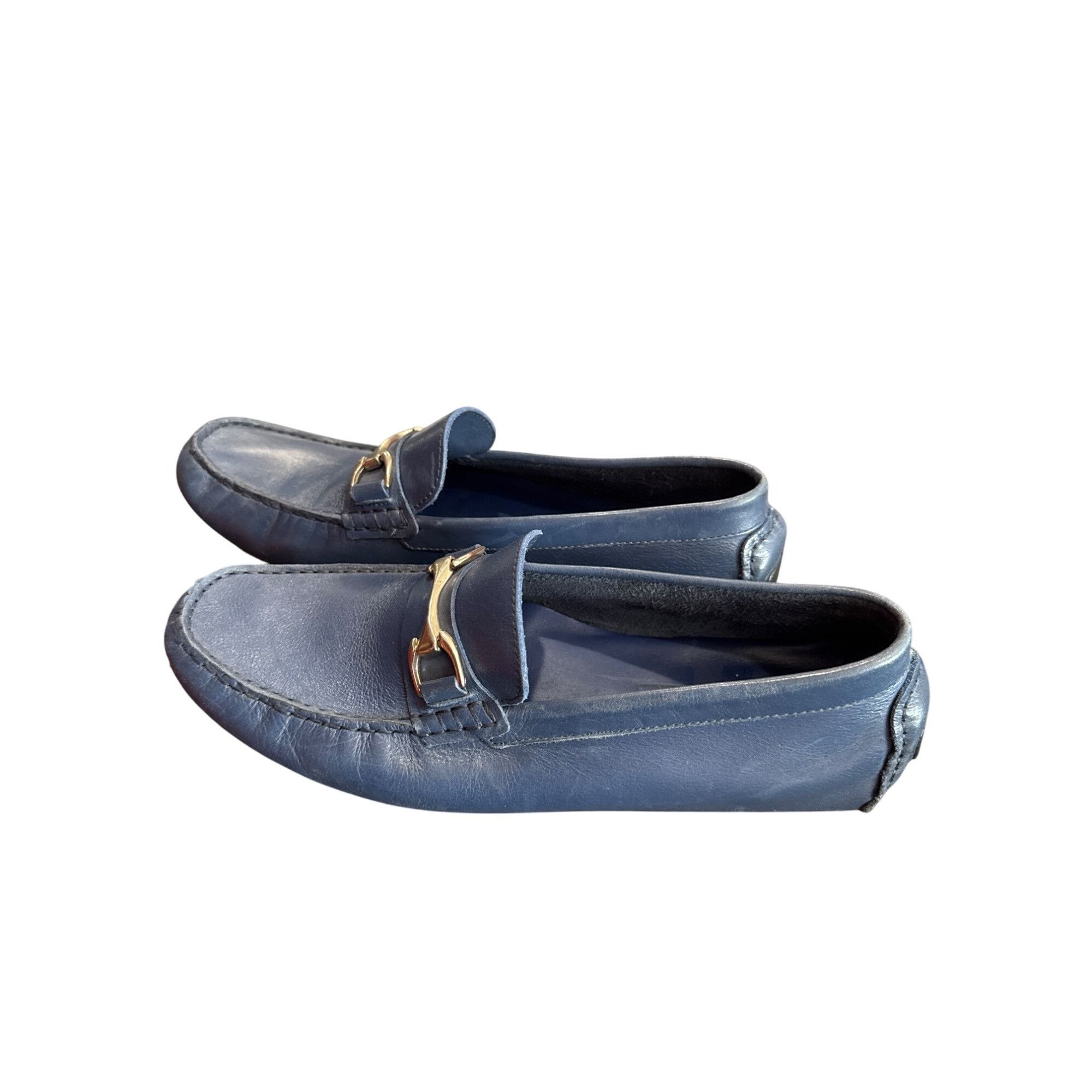 Mercanti Fiorentini Mercanti Fiorentini Mens Blue Leather Slip-On Loafers Size 1 Size US 10 / EU 43 - 4 Thumbnail