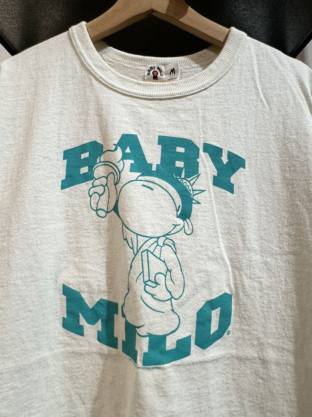 Bape Vintage 2006 Baby Milo Liberty White Tee Size US M / EU 48-50 / 2 - 2 Thumbnail