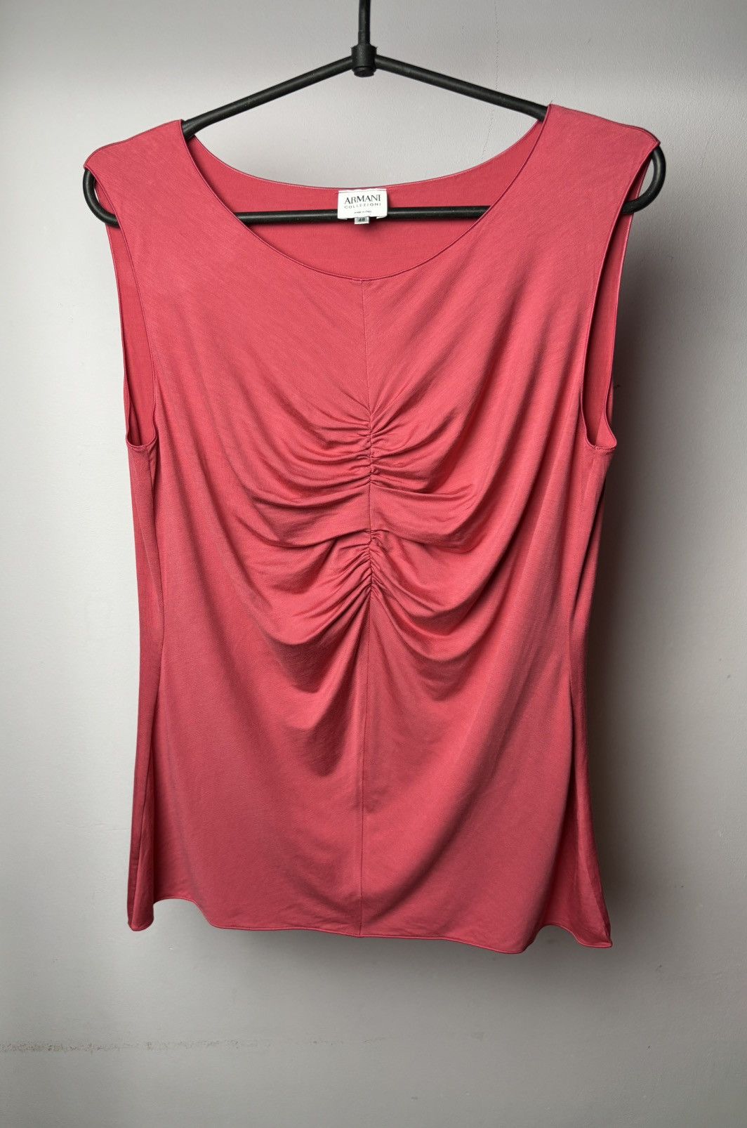 Armani Collezioni Armani Collezioni Ruched Sleeveless Top Pink Womens US 12 Size XL / US 12-14 / IT 48-50 - 3 Thumbnail