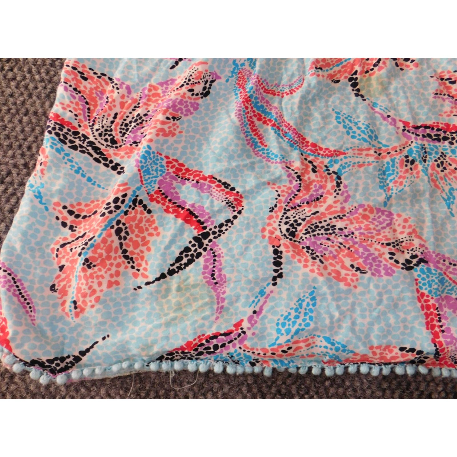 Vintage Crown & Ivy Blouse Womens PL Petites Blue Floral Knit Rayon Crew Neck Pullover Long Sleeve Button Basic Designer Vintage: No Size L / US 10 / IT 46 - 4 Thumbnail