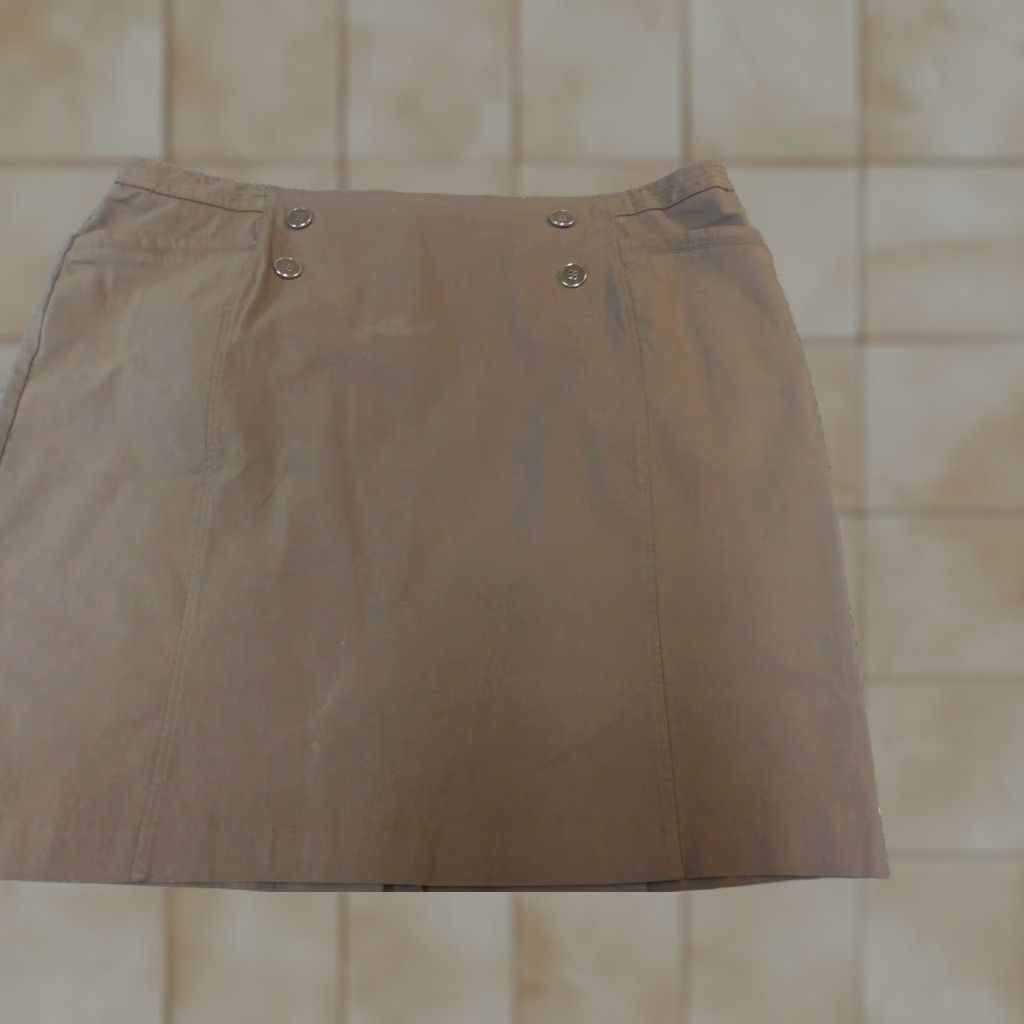Vintage 89th & Madison Skirt Womens 24W Plus Brown mid A-Line Knee Length Zip Zipper Knit Cotton Wool Polyester Size 42" / US 20 - 1 Thumbnail