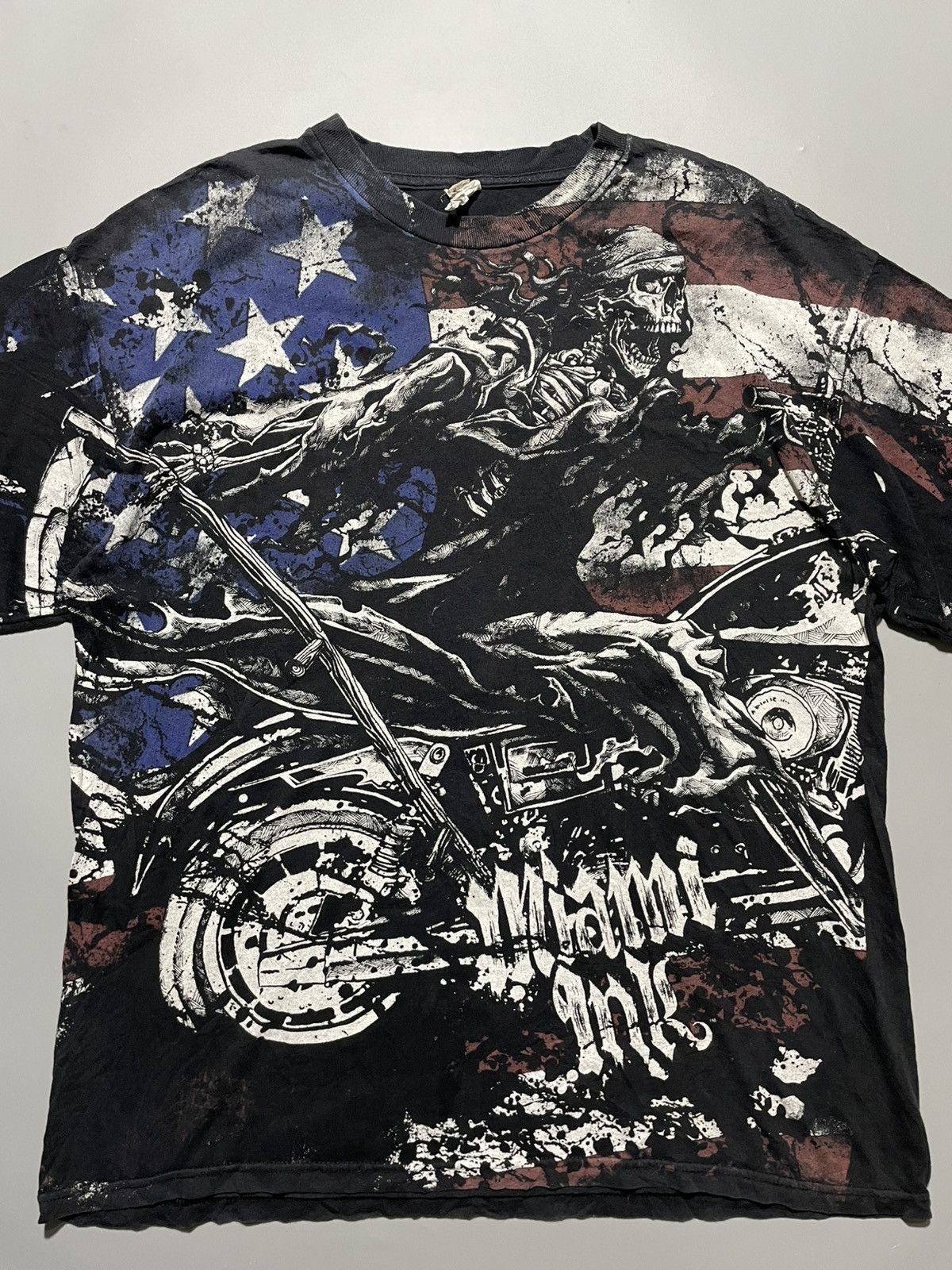 Other Y2k Miami Ink Skeleton Biker Graphic Tee Size US XL / EU 56 / 4 - 3 Thumbnail