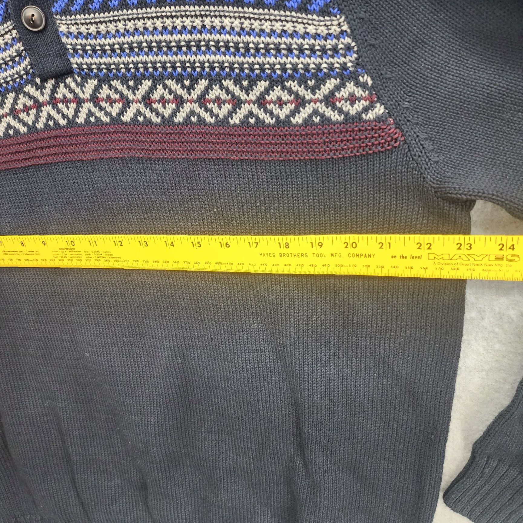Chaps Chaps Men’s L Pullover Sweater Long Sleeve 1/4 Button Up Knit Cotton Polyester Blue Crew Neck Casual Winter Vintage: No Size US L / EU 52-54 / 3 - 5 Thumbnail