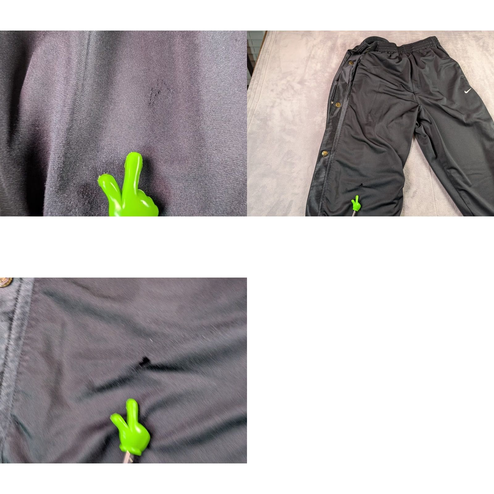 Nike VTG Nike Tear Away Pants Mens L Black Dazzle Shiny Snap Basketball Y2K 90s READ! Size US 33 - 8 Thumbnail