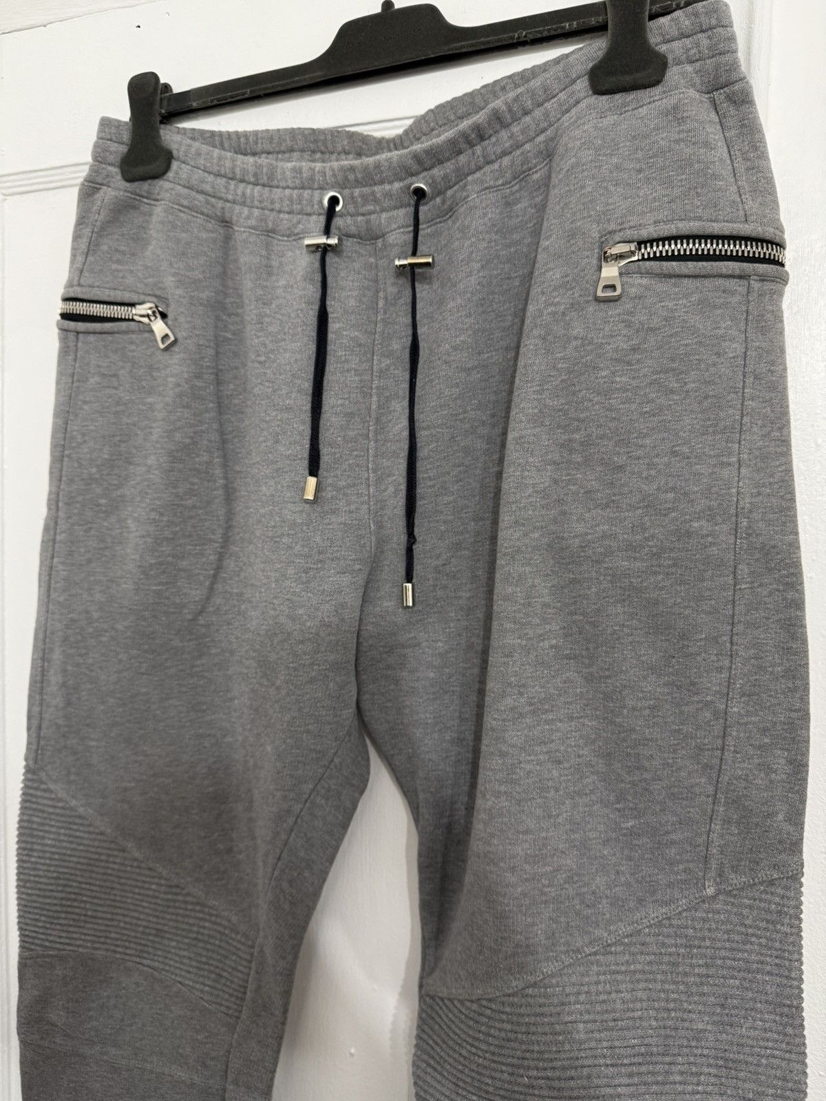 Balmain FW14 Grey Biker Sweatpants Size US 32 / EU 48 - 2 Thumbnail