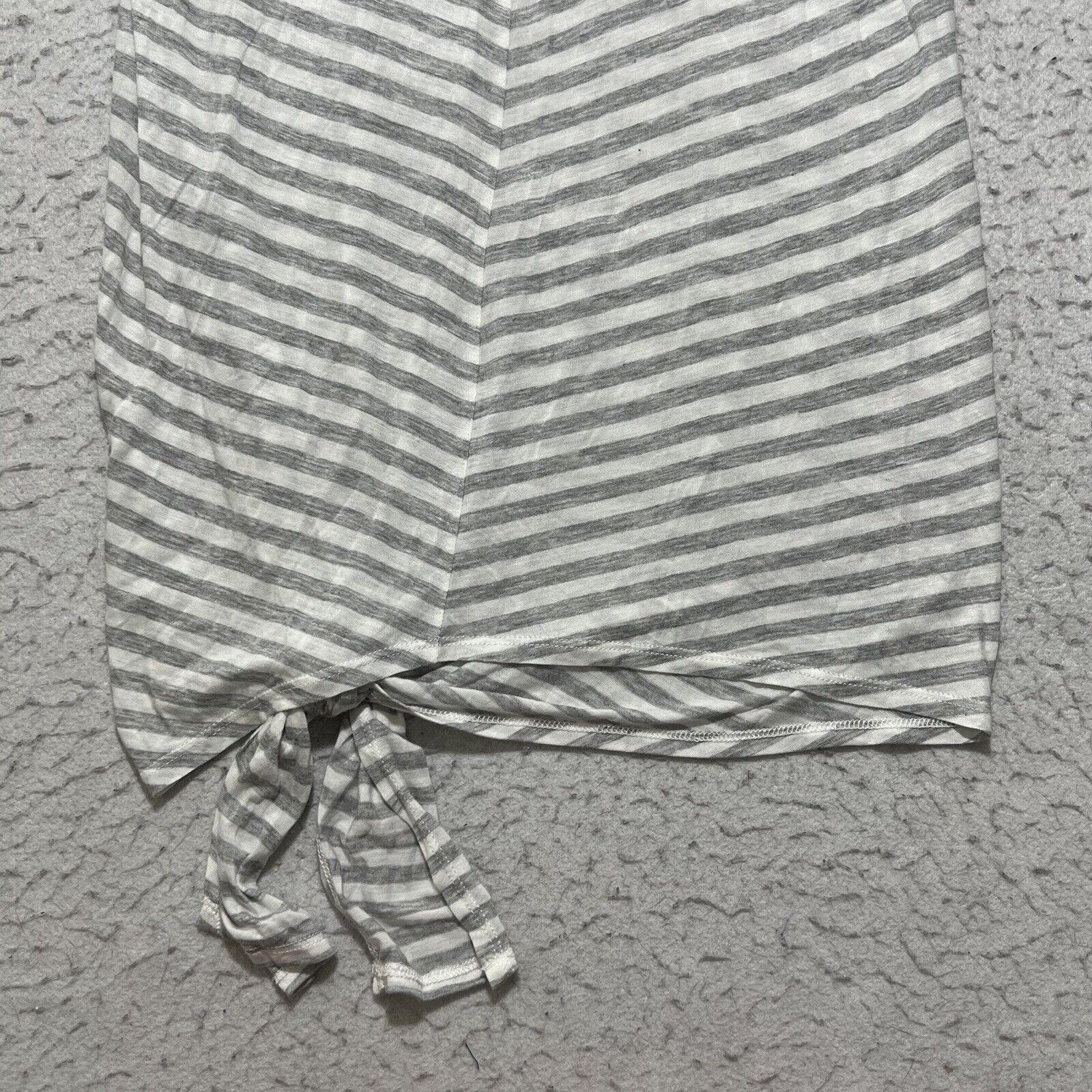 Nordstrom Bobi Sleeveless Tank Top Tie Strap Gray + White Striped Size XS / US 0-2 / IT 36-38 - 10 Thumbnail