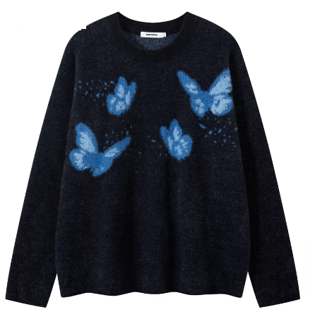 Japanese Brand × Vintage "Butterflies Dream-M" Fluffy Fuzzy Pullover Size US M / EU 48-50 / 2 - 1 Thumbnail
