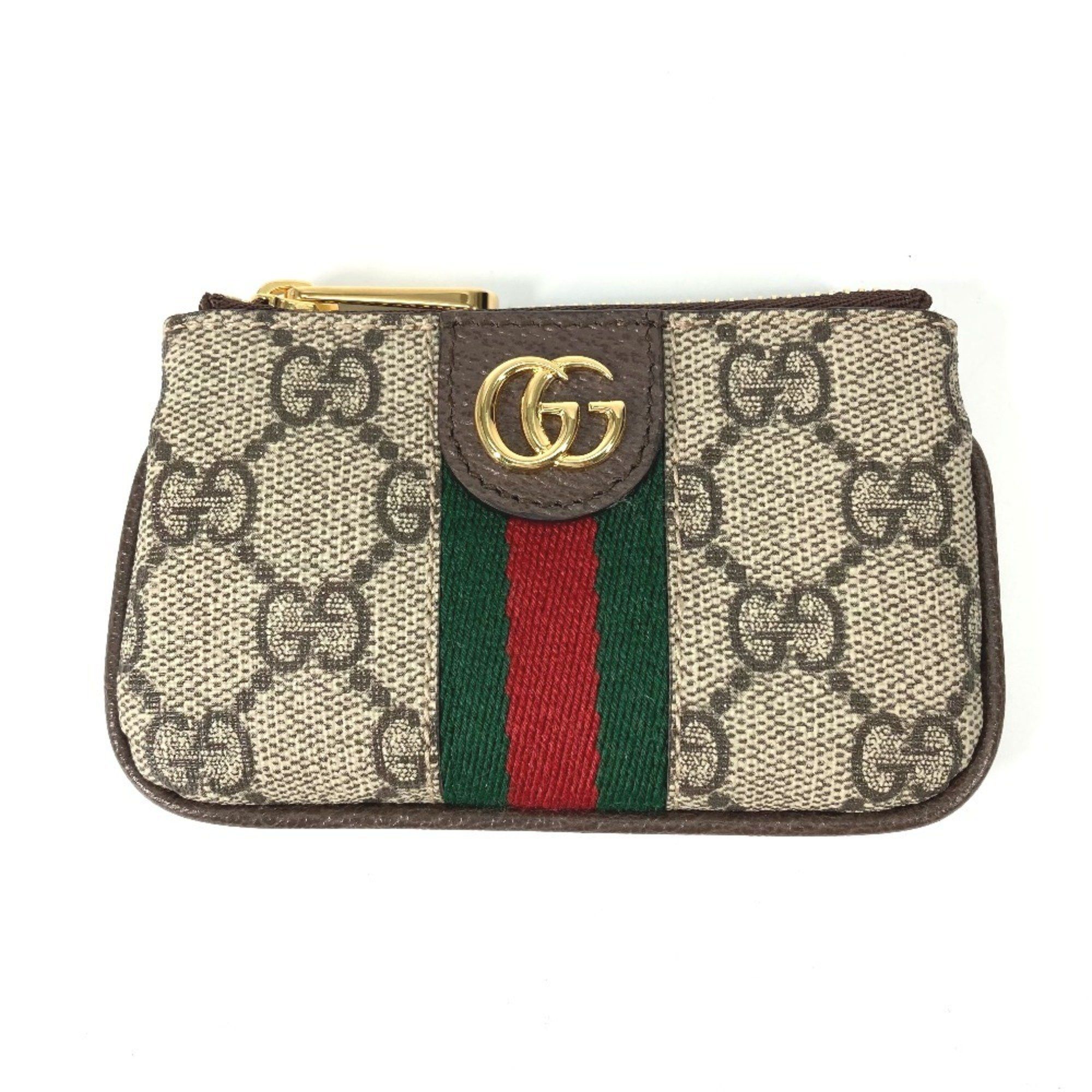 Gucci GUCCI 671722 GG Supreme Ophidia Coin Purse with Key Hook, Canvas, Beige, Women's Size ONE SIZE - 1 Thumbnail