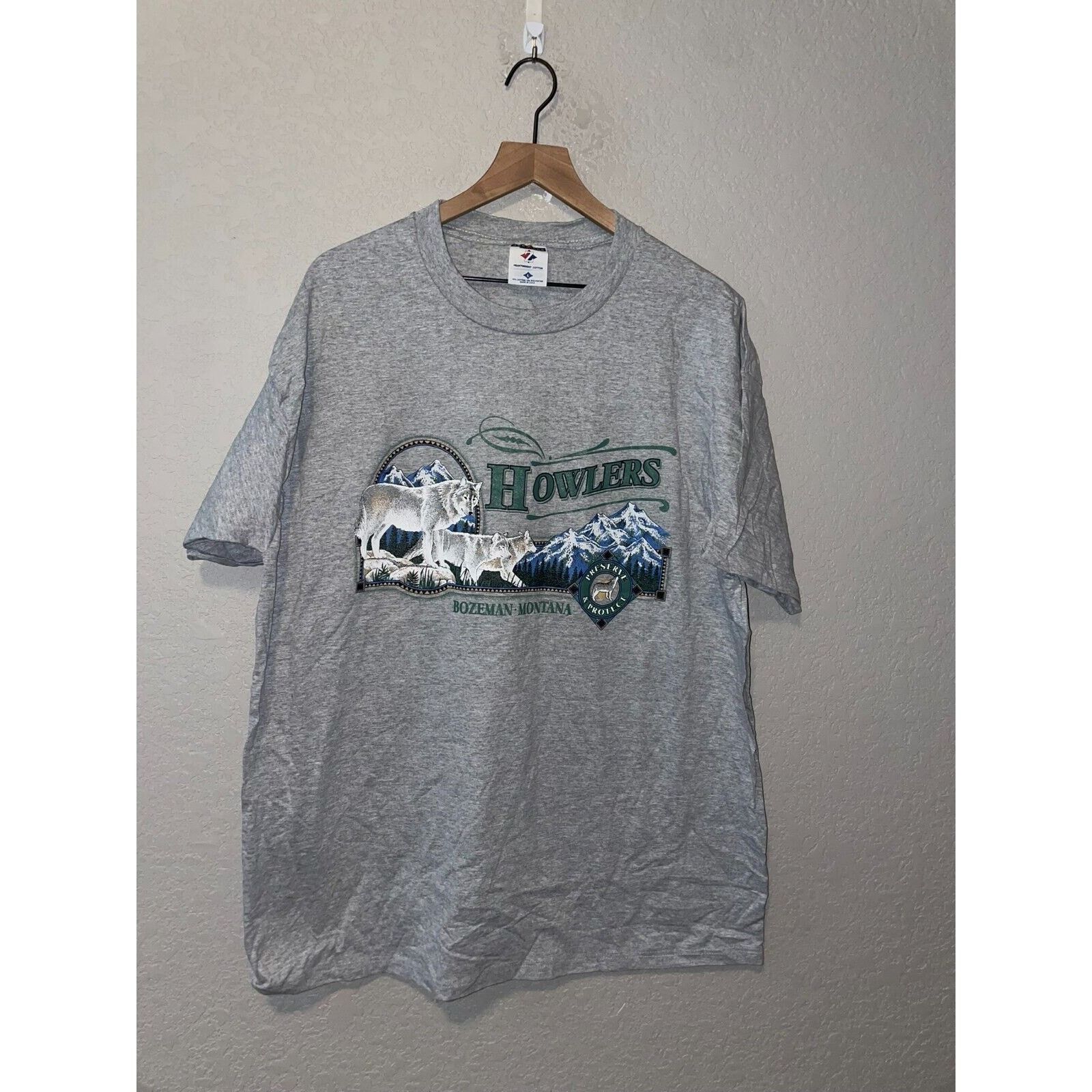 Jerzees Vintage Howlers Shirt Jerzees Wolf Bozeman Tee Animal 90s L Size US L / EU 52-54 / 3 - 1 Thumbnail