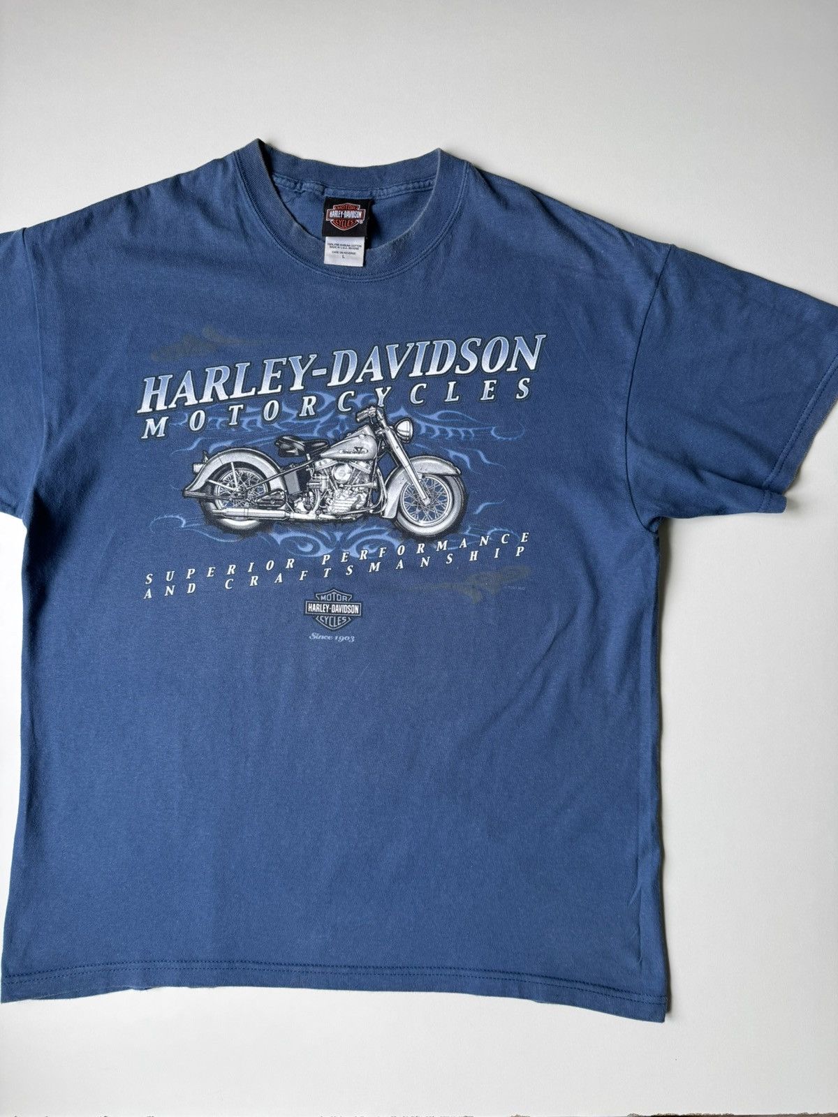 Harley Davidson × Vintage × West Coast Choppers Vintage 2003 Harley Davidson Motorcycle Washed T-shirt L USA Size US L / EU 52-54 / 3 - 11 Thumbnail
