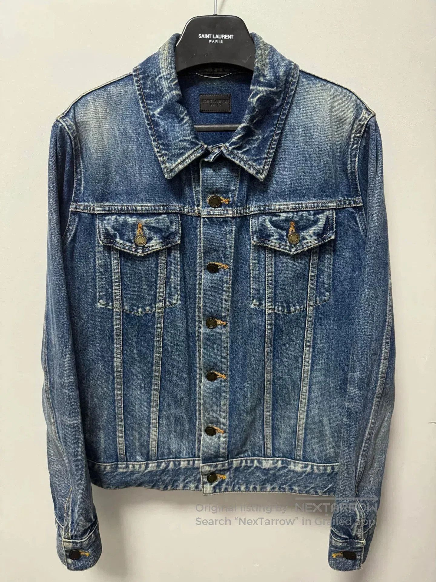 Saint Laurent Paris Saint Laurent Blue Flamingo Denim Jacket. Size US M / EU 48-50 / 2 - 1 Thumbnail