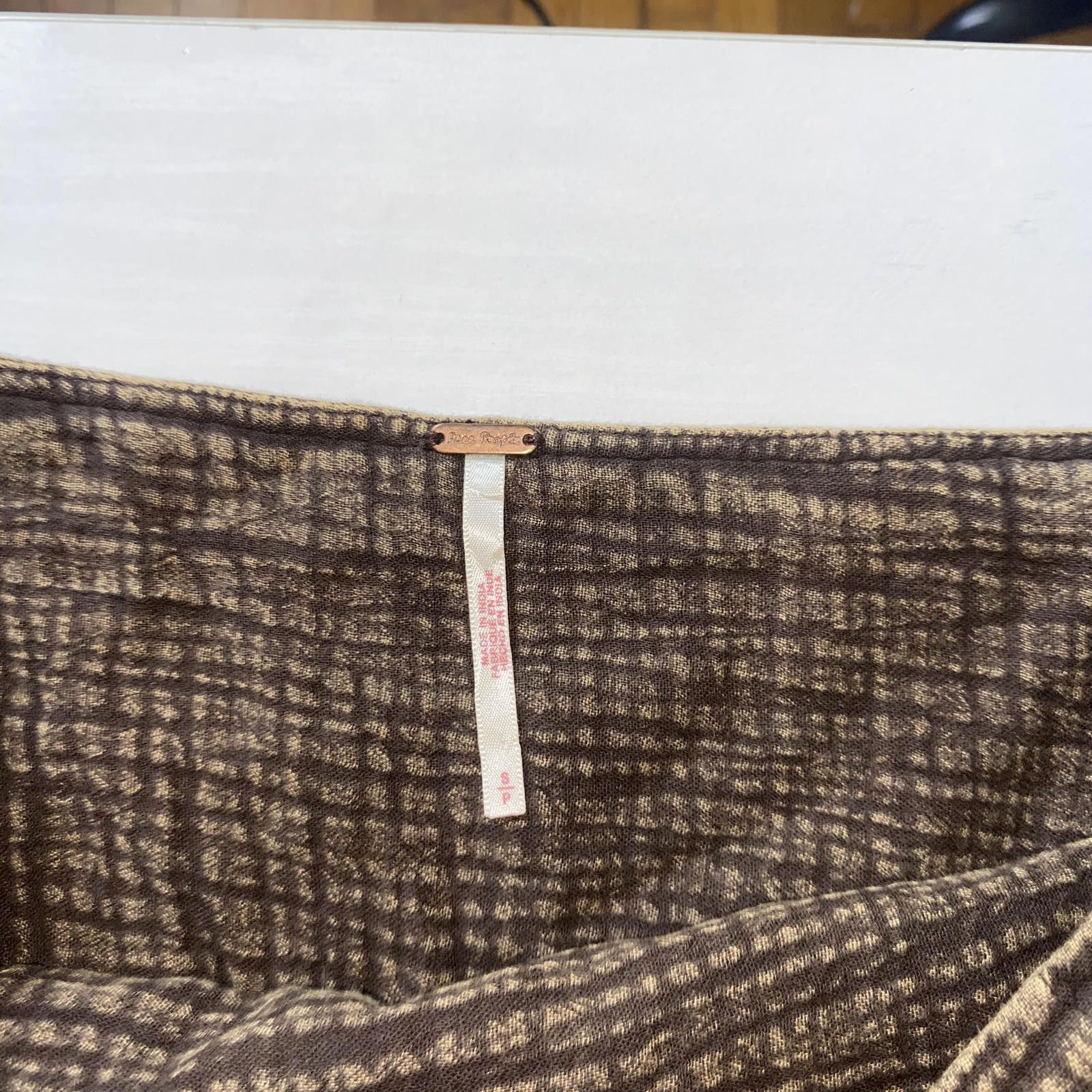 Free People Free People Boho Brown Mini Skirt S Size 28" / US 6 / IT 42 - 2 Thumbnail