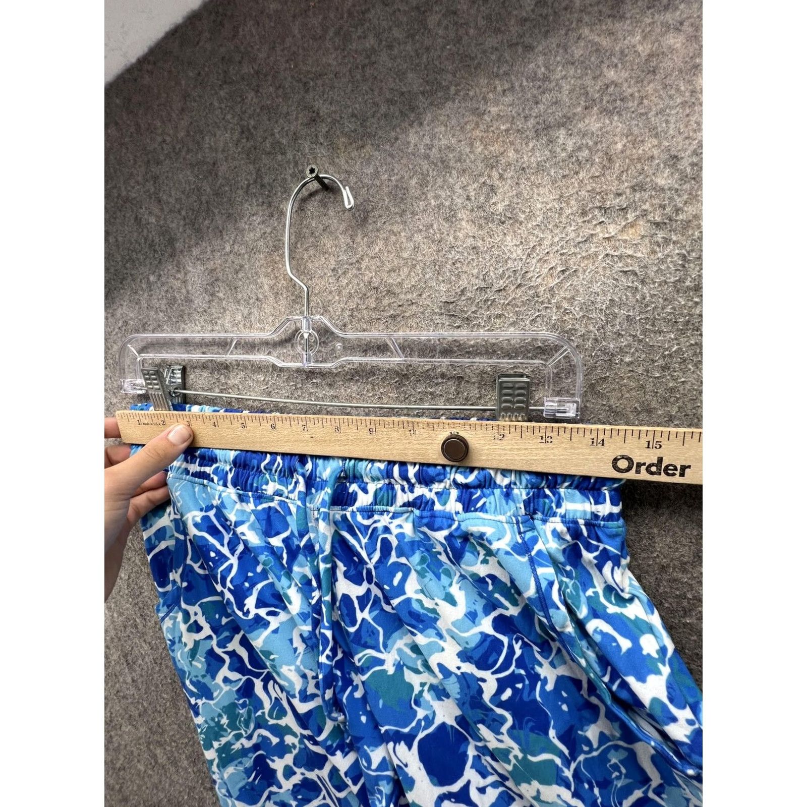 Vintage Reel Legends Sweatpants Womens PS Petite Blue Camo Drawstring Beach Wide Leg Pants Size 28" / US 6 / IT 42 - 3 Thumbnail