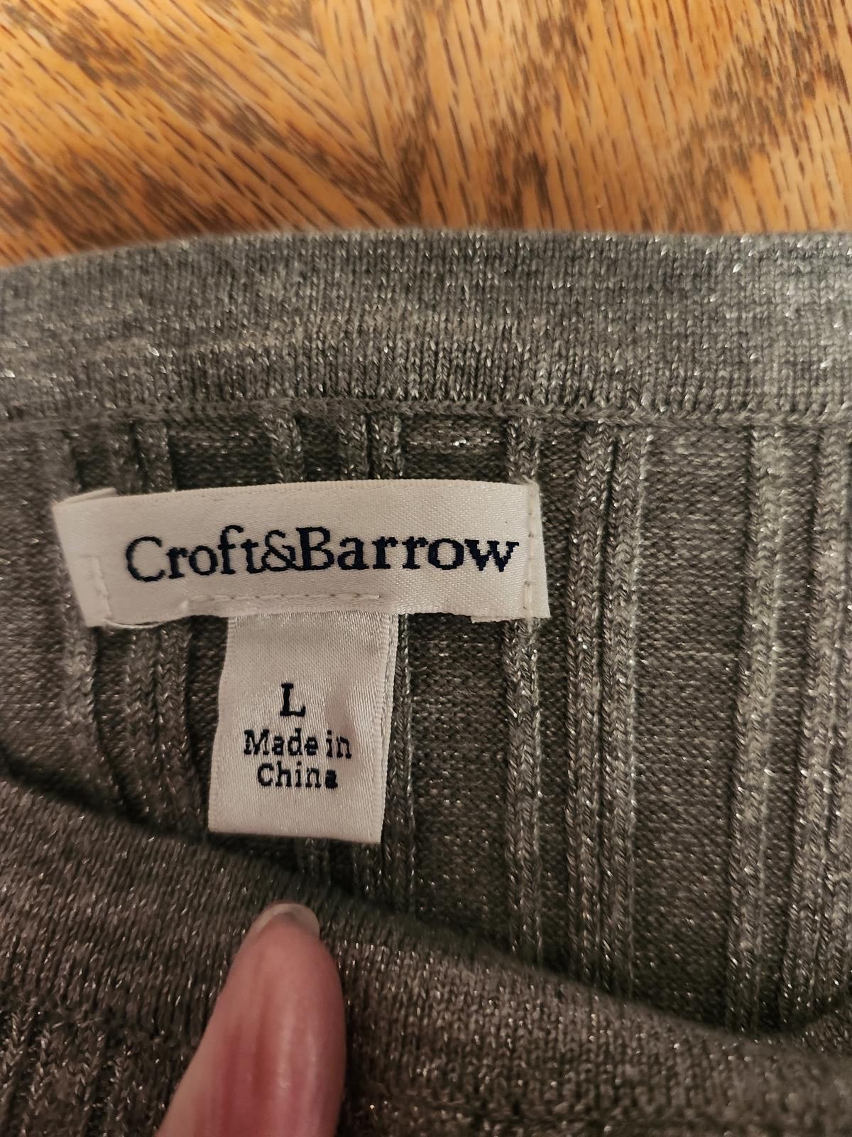 Designer Croft and Barrow sparkly grey sweater Size L / US 10 / IT 46 - 3 Thumbnail