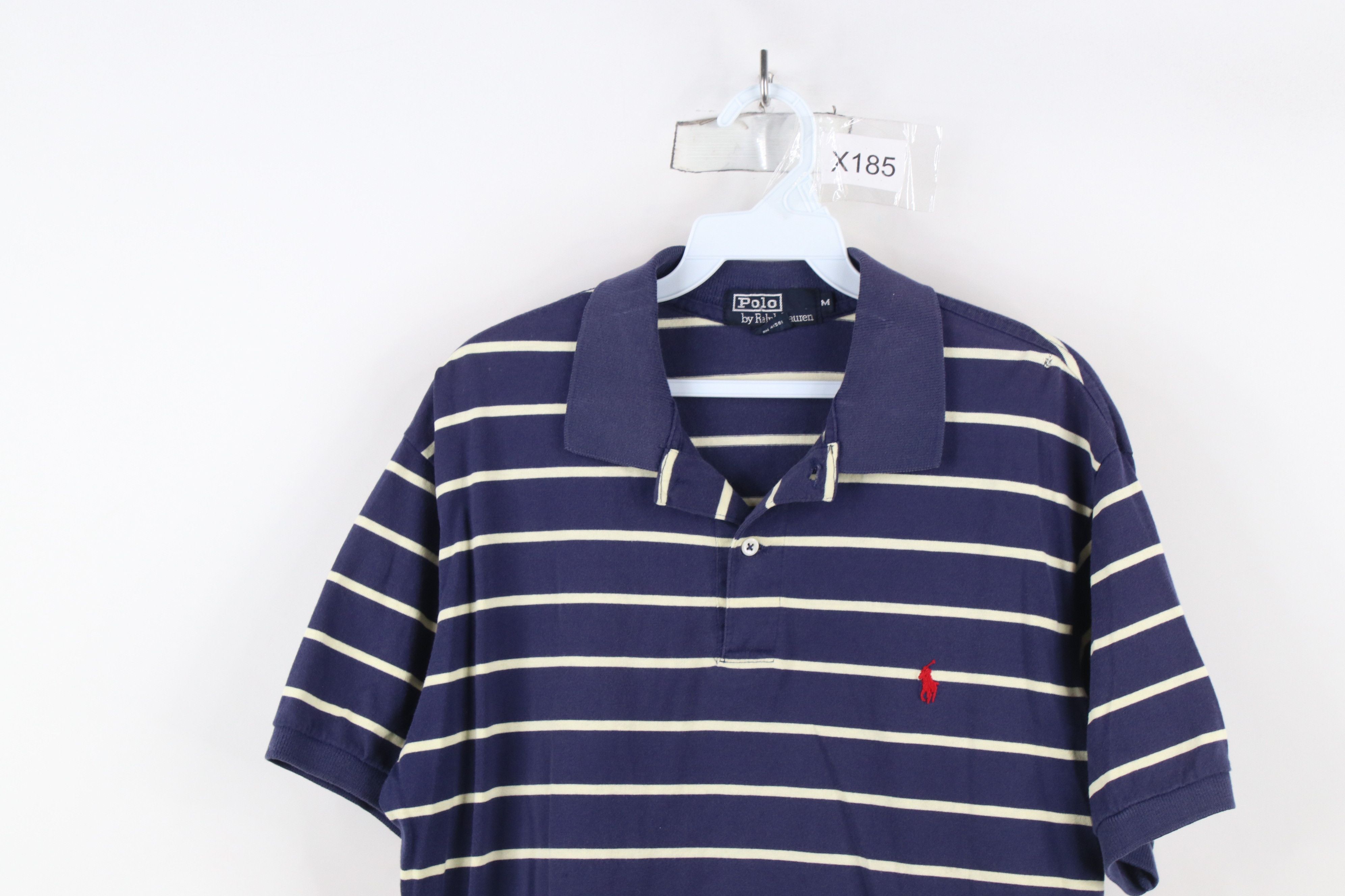 Ralph Lauren × Vintage Vintage 90s Ralph Lauren Soft Touch Striped Polo Shirt USA Size US M / EU 48-50 / 2 - 2 Thumbnail