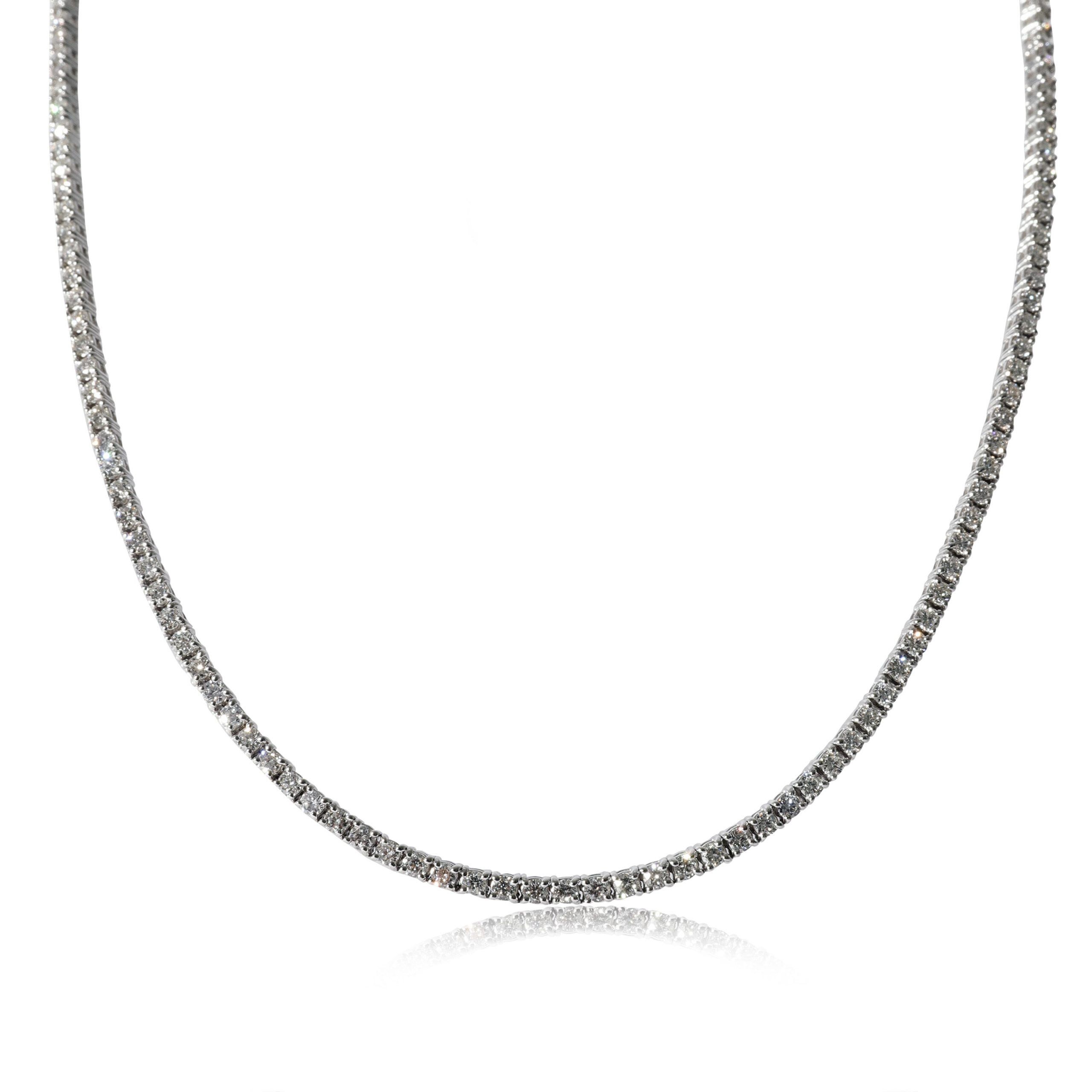 image of Cartier Diamond Tennis Necklace In 14K White Gold 3.81 Ctw, Women's