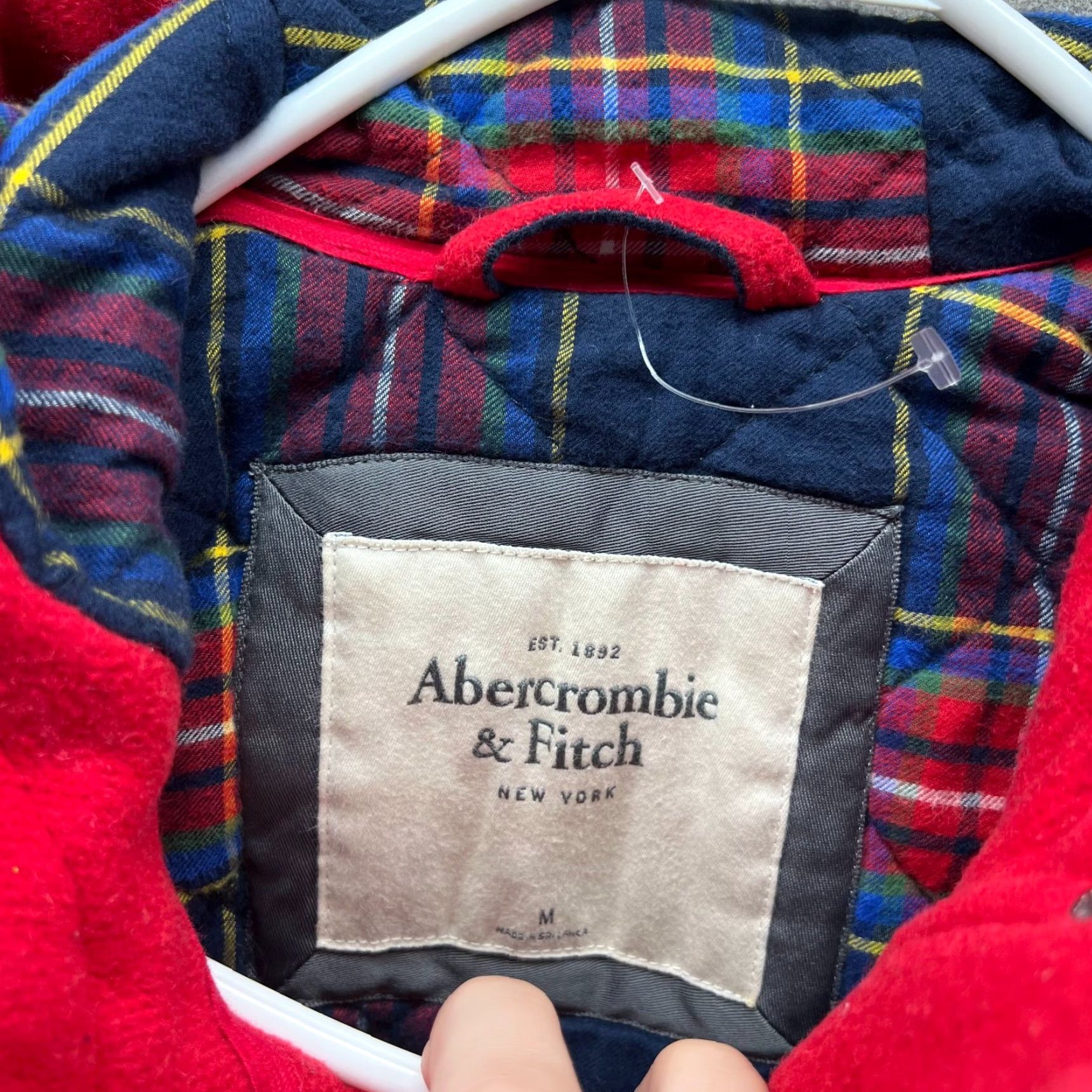 Abercrombie & Fitch Abercrombie & Fitch Duffle Coat Women Medium Red Wool Toggle Hooded Fleece Size M / US 6-8 / IT 42-44 - 7 Thumbnail