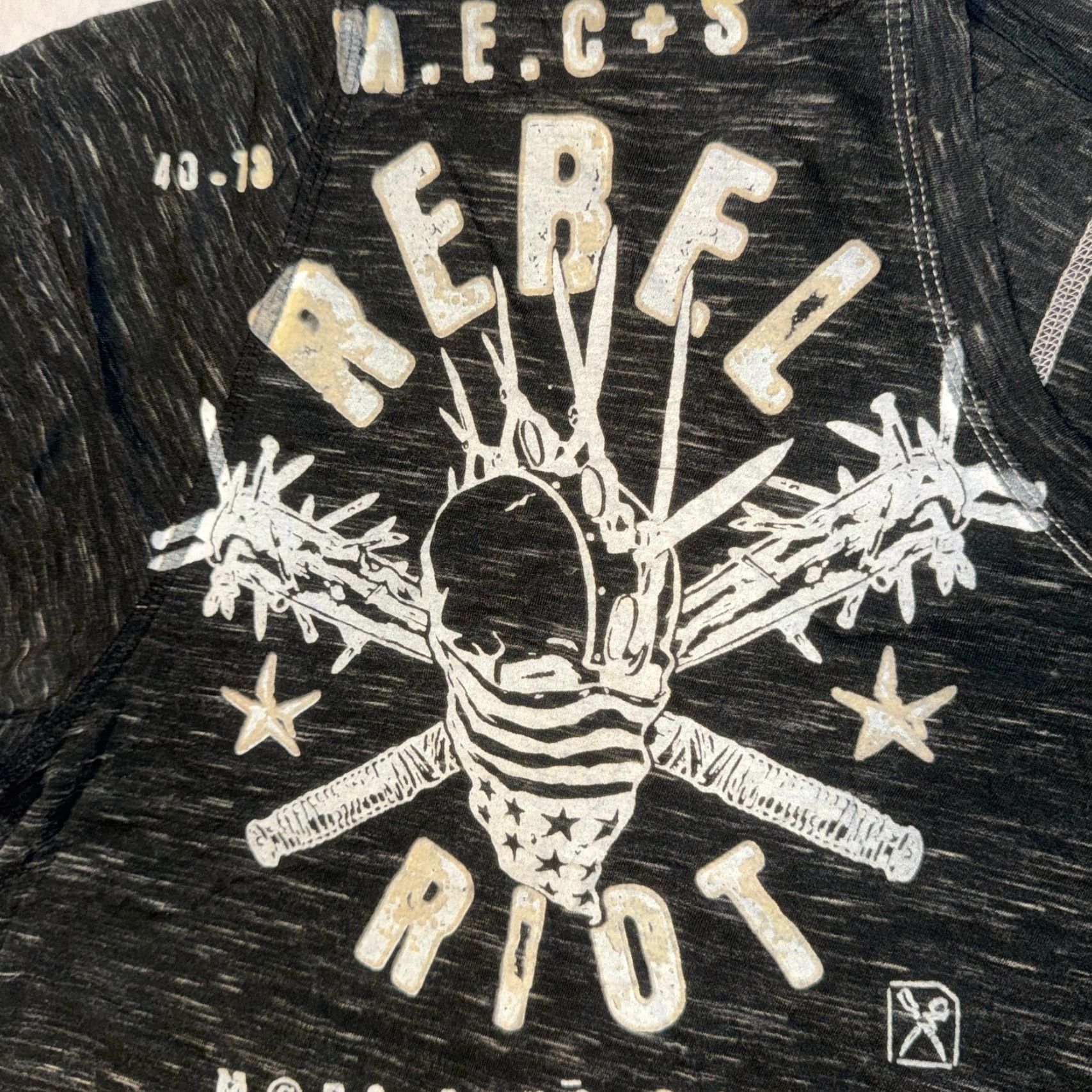 Affliction VINTAGE Marc Ecko Rebel Riot Deadly Threads Affliction Punk Biker Emocore T-Shirt 2XL Black Men Crew Neck Short Sleeve Logo Pattern Solid, Tshirt Size US XXL / EU 58 / 5 - 3 Thumbnail