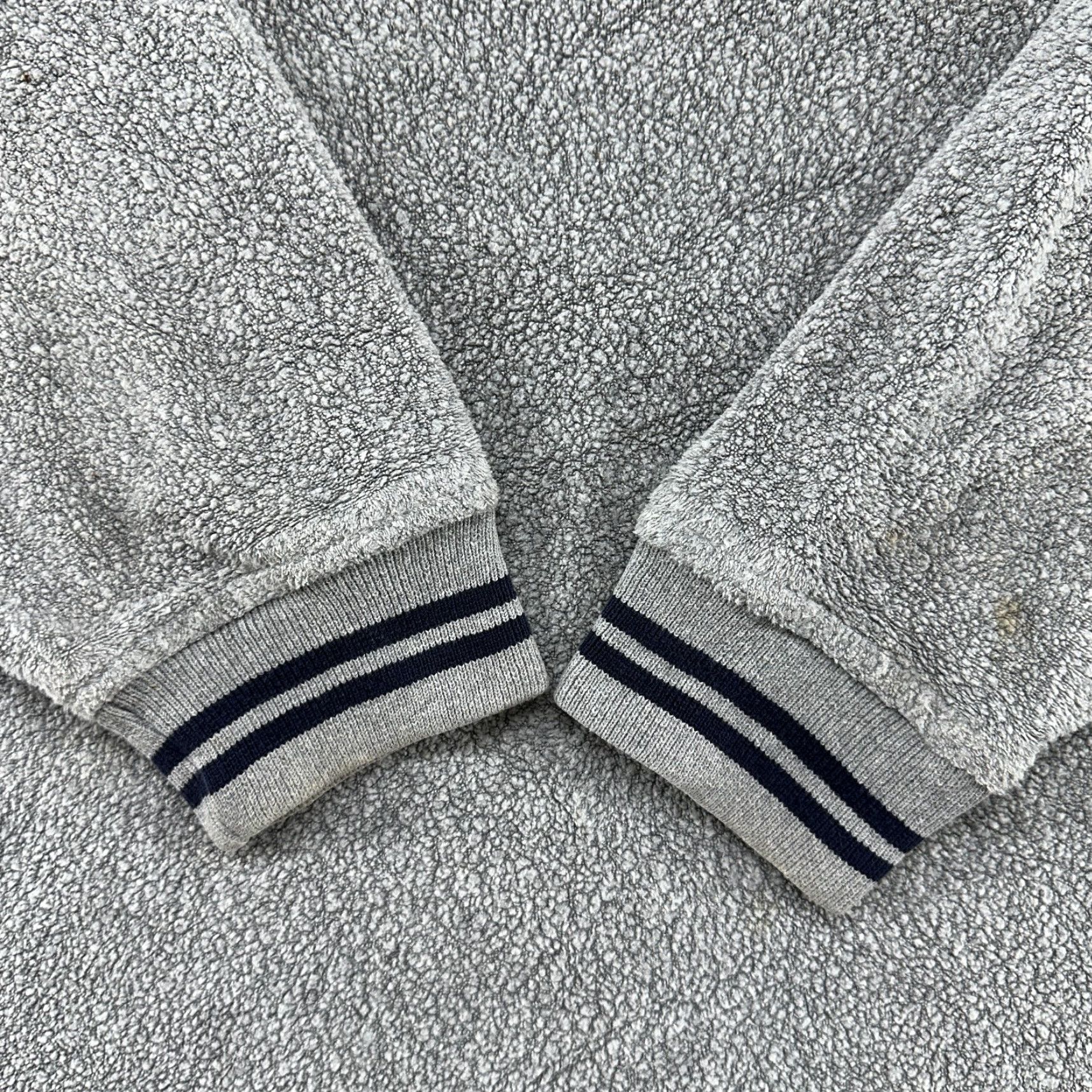 J.Crew VINTAGE J.CREW Pullover Sweatshirt 1/4 Zip Mens L Grey 90s Preppy Mock Neck Fleece Polyester Cotton Size US L / EU 52-54 / 3 - 2 Thumbnail