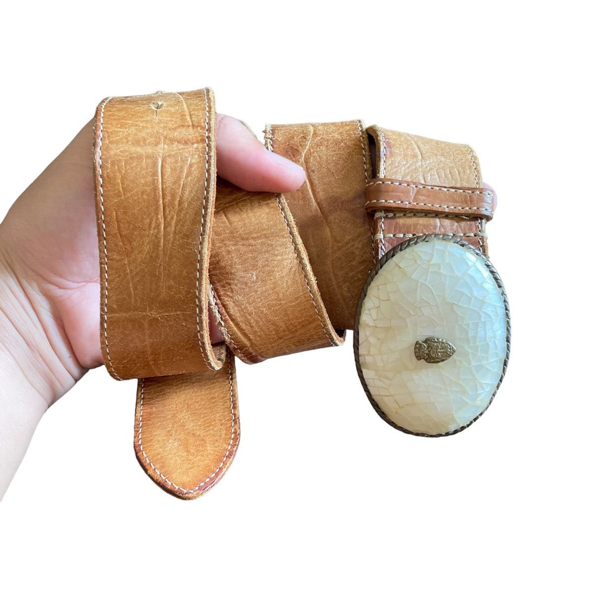Felisi × Japanese Brand Vintage Felisi Rhinestone Italy Made Leather Belt Size ONE SIZE - 1 Thumbnail
