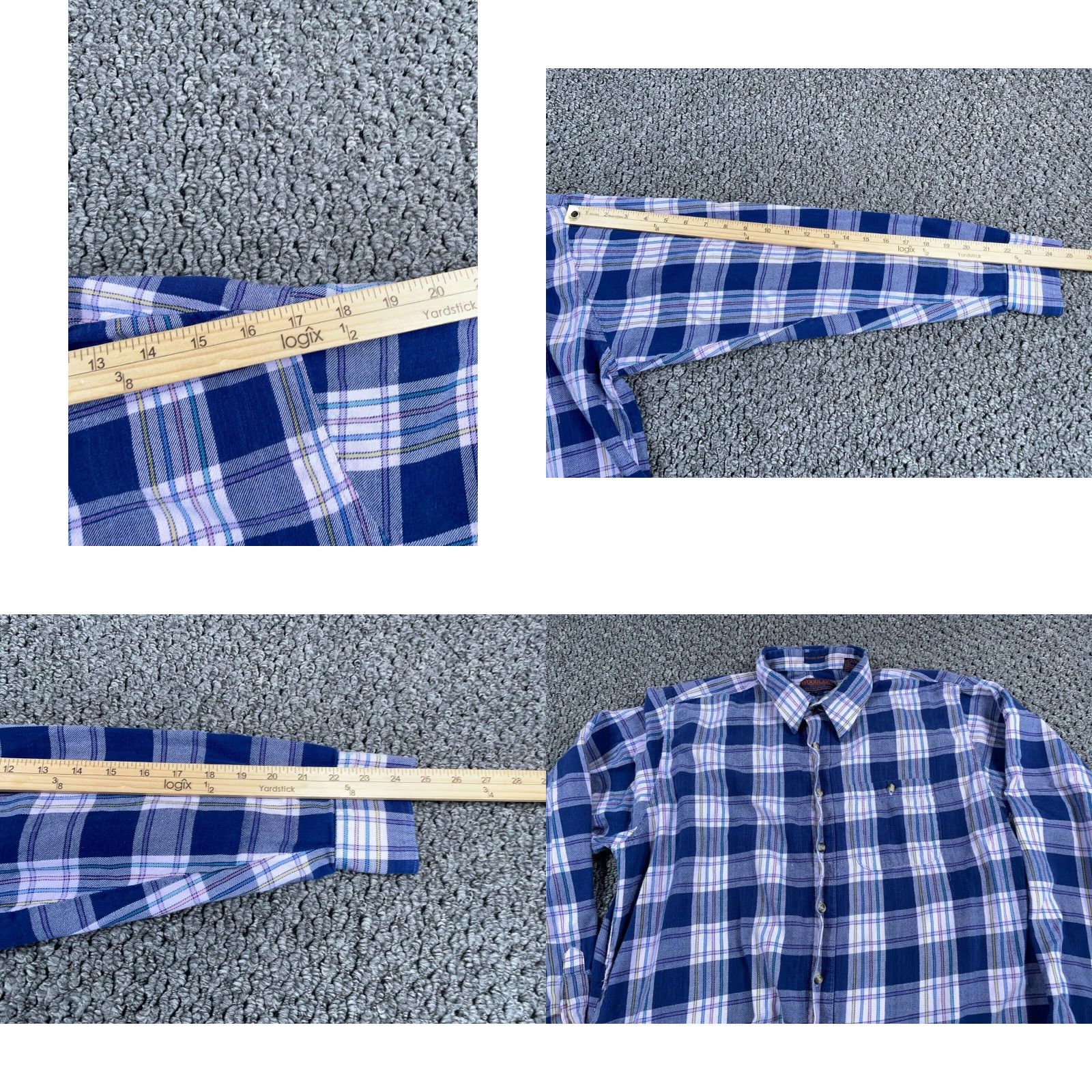 Vintage VTG Woodland Lightweight Flannel Shirt Adult Large Purple Plaid Grunge 90s Mens Regular Button-Up Cotton Shirt Size US L / EU 52-54 / 3 - 8 Thumbnail