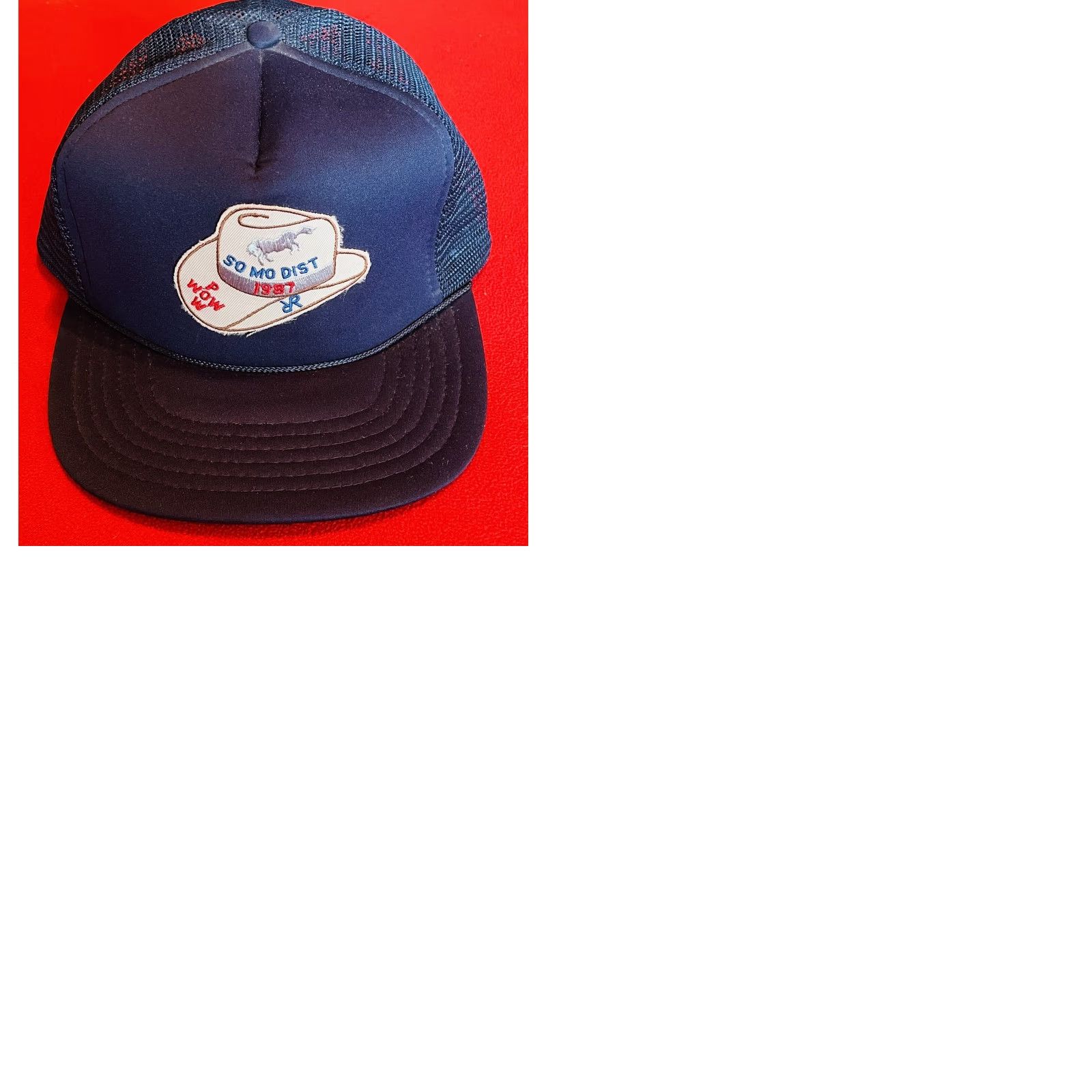 Vintage VINTAGE Men’s Blue SO MO Dist 1987 Pow Wow Baseball Hat Cap Adjustable Snapback Size ONE SIZE - 9 Thumbnail
