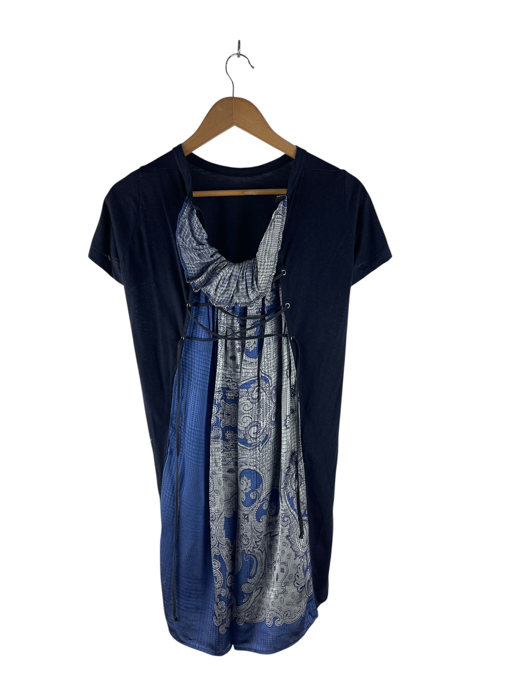 Sacai Sacai 2010 Hybrid Layered Corset Dress Tunic Blue Paisley Size S / US 4 / IT 40 - 2 Thumbnail