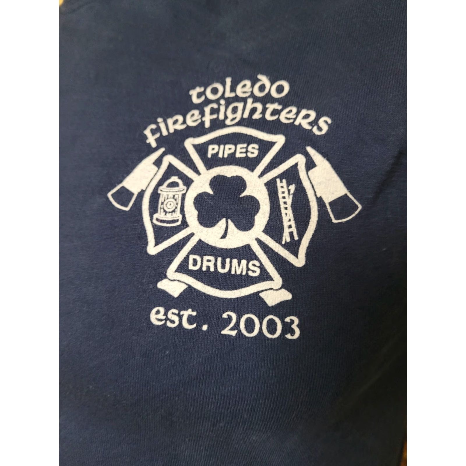 Jerzees Toledo Firefighters Pipes & Drums Fir Na Tine T Shirt Adult Small Irish Celtic Shirt Mens Blue Size US S / EU 44-46 / 1 - 2 Thumbnail