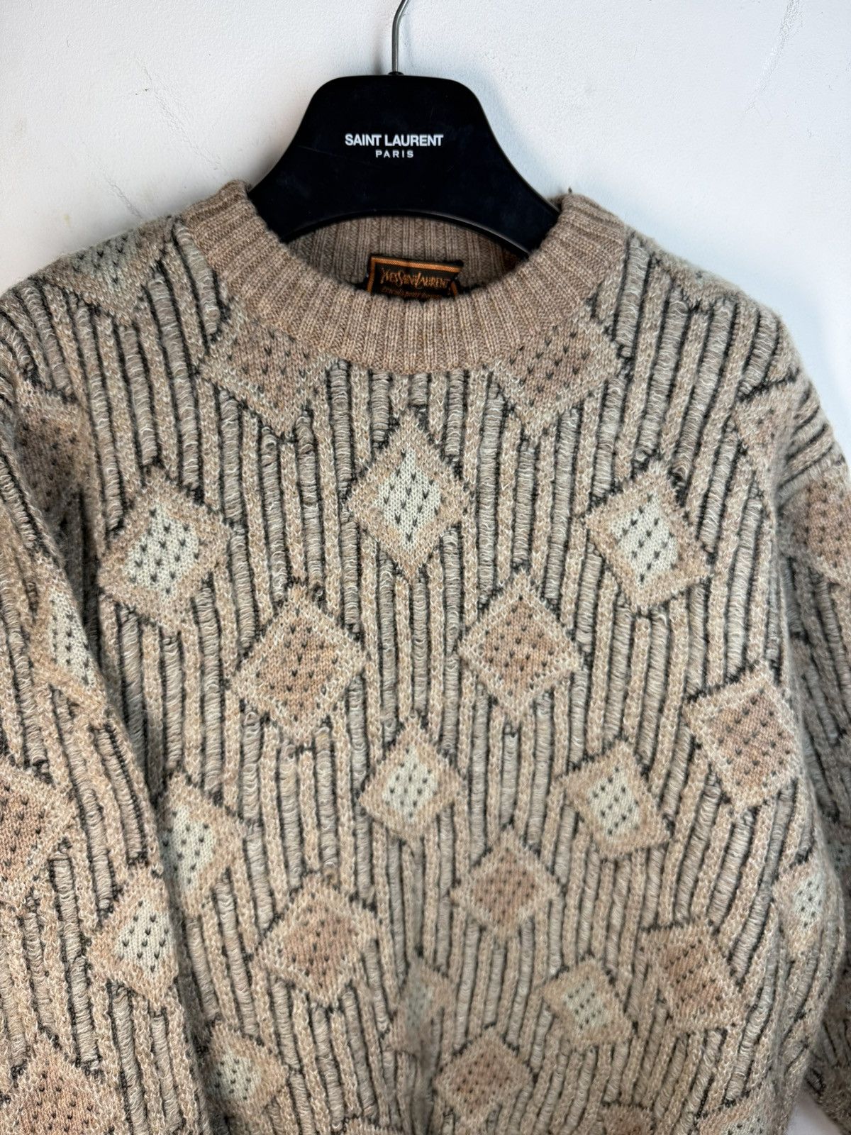 Yves Saint Laurent 90s Wool YSL Sweater Soft Beige Vintage Yves Saint Laurent Size US L / EU 52-54 / 3 - 10 Thumbnail