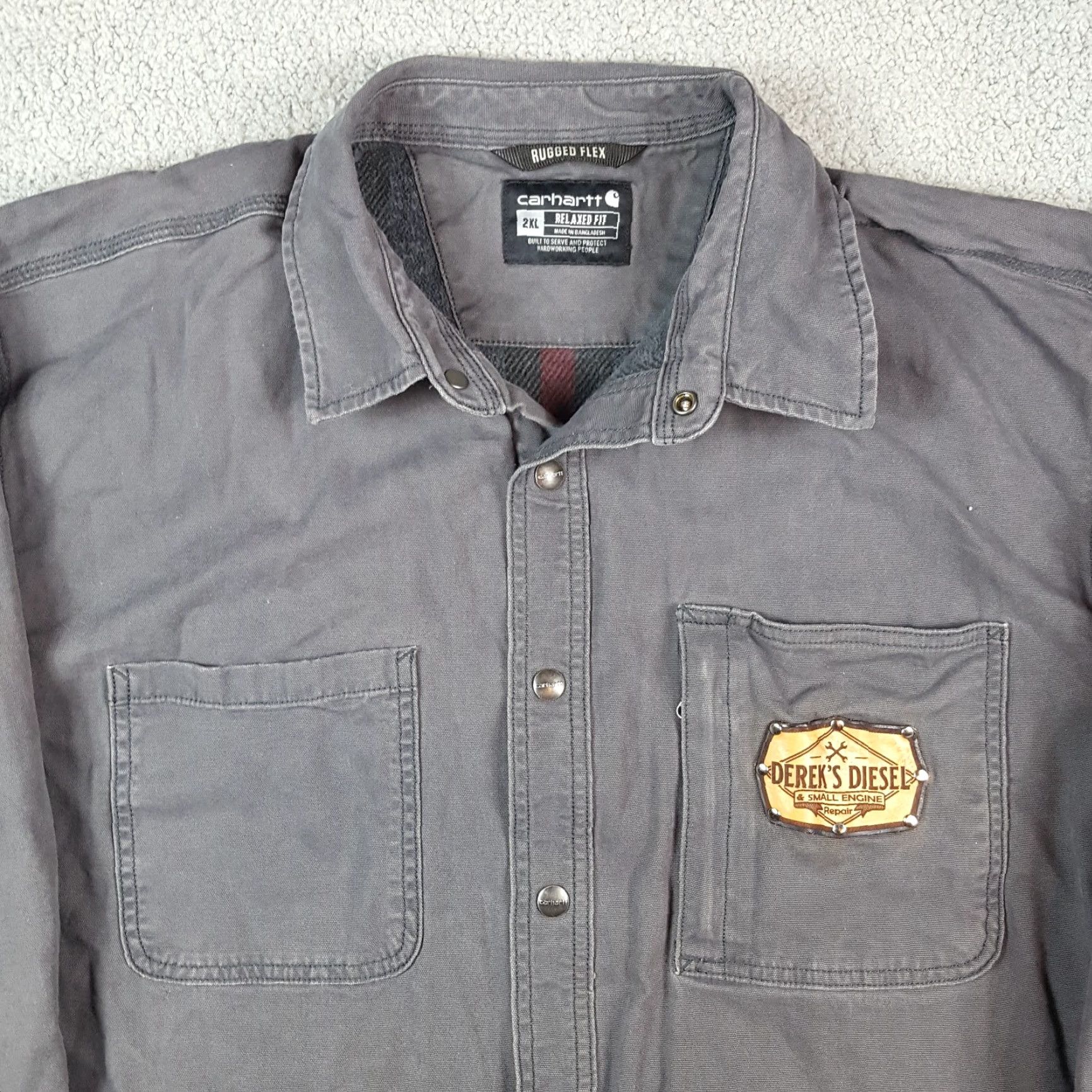 Carhartt VINTAGE Carhartt Canvas Work Jacket Gray 2XL Button Up Lined Relaxed Fit All Seasons Mens Size US XXL / EU 58 / 5 - 3 Thumbnail