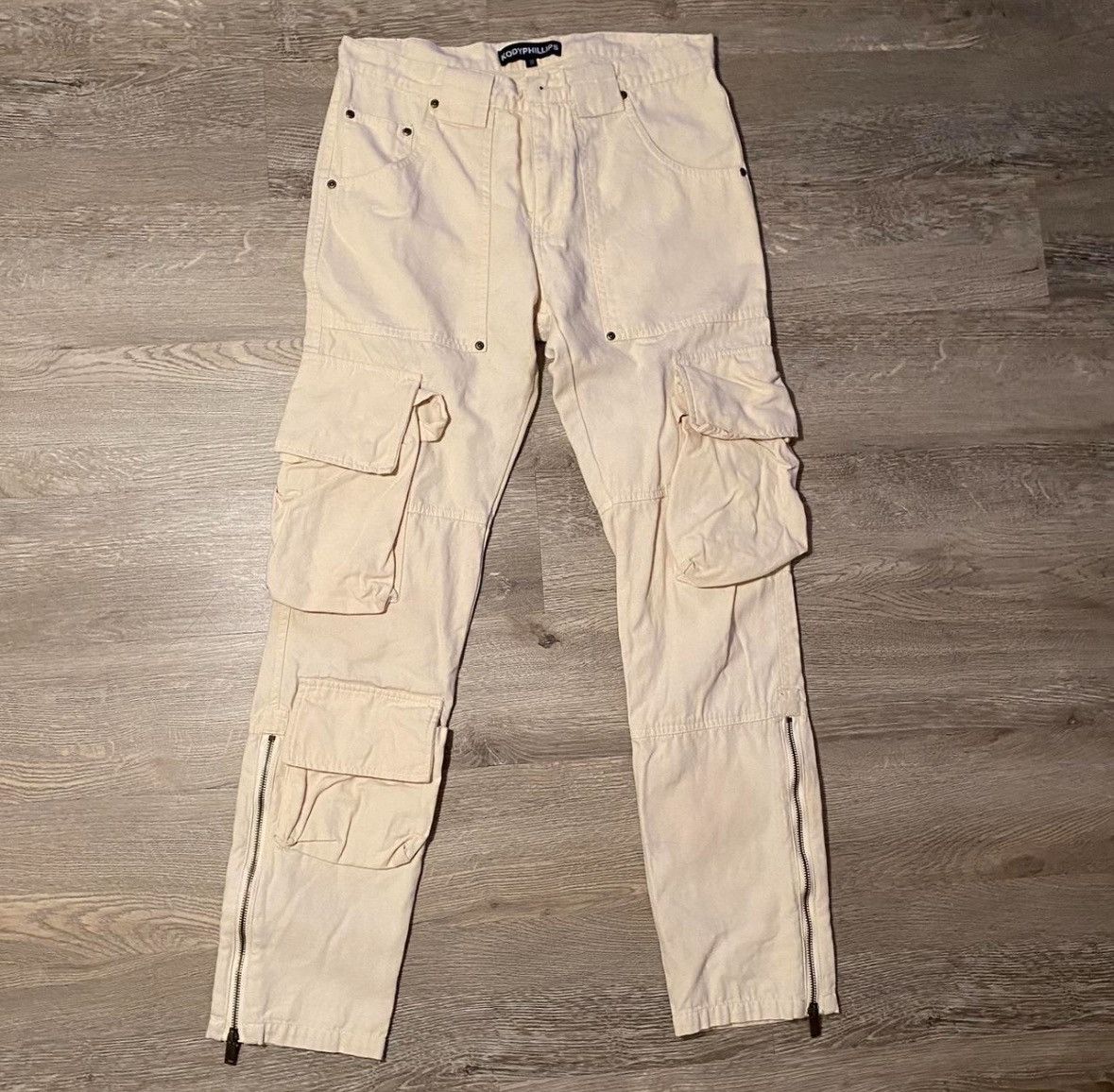 Kody Phillips Kody Phillips Cream Cargo Pants Size US 31 - 2 Thumbnail