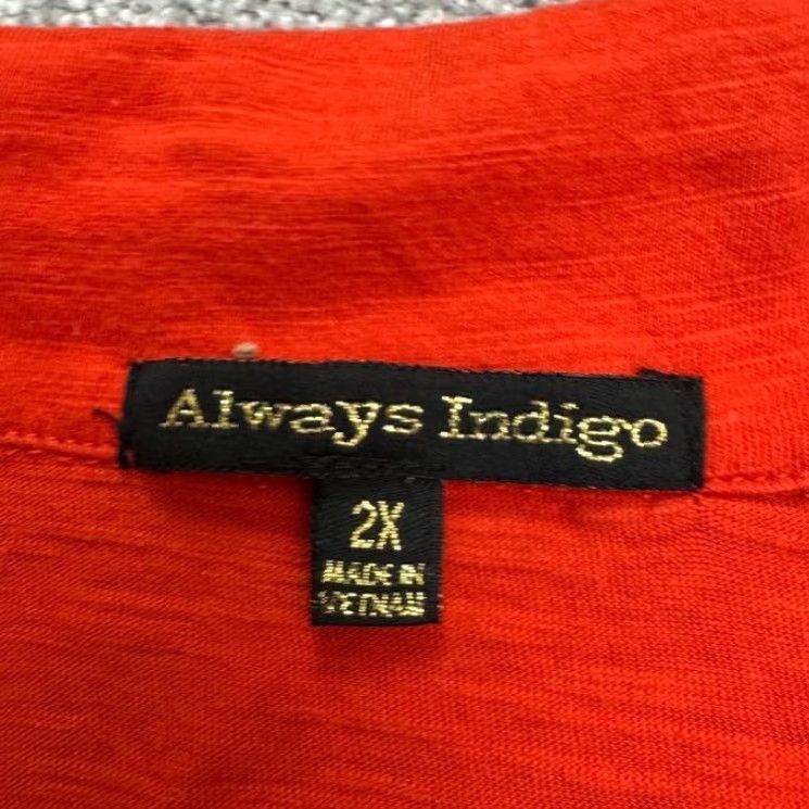 Vintage VINTAGE Always Indigo Red Cotton Blouse Women Plus 2X Boho Casual Tunic Top 3/4 Sleeve Size XXL / US 16-18 / IT 52-54 - 7 Thumbnail