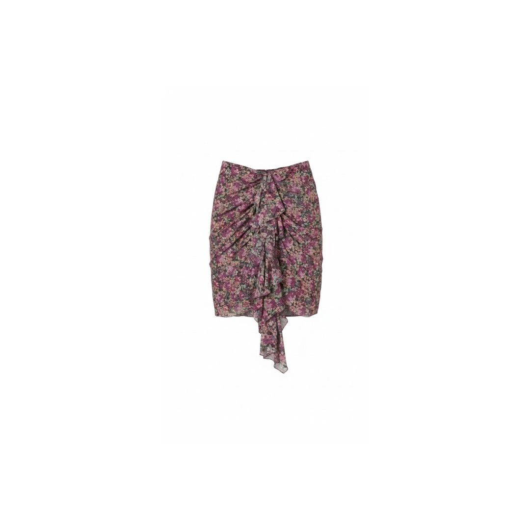Gucci oc11z1125 Floral Print Silk Skirt in Multicolor Size 25" / US 0 / IT 36 - 1 Preview
