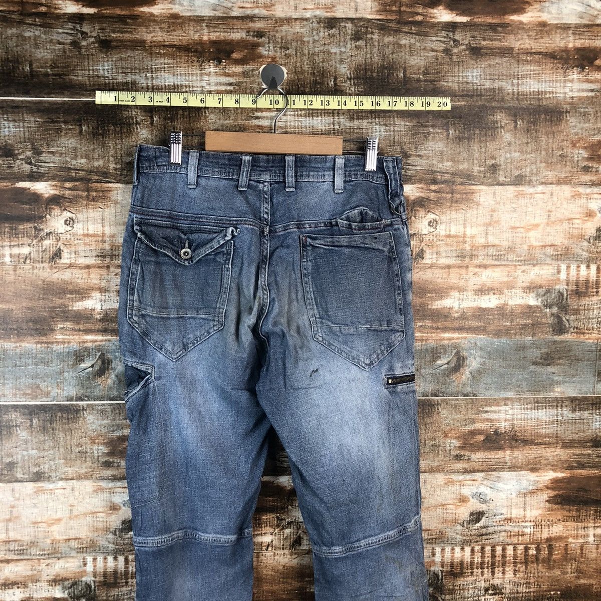 Japanese Brand Aero Light Bleu Distressed Denim Pants #A2108 Size US 32 / EU 48 - 16 Thumbnail