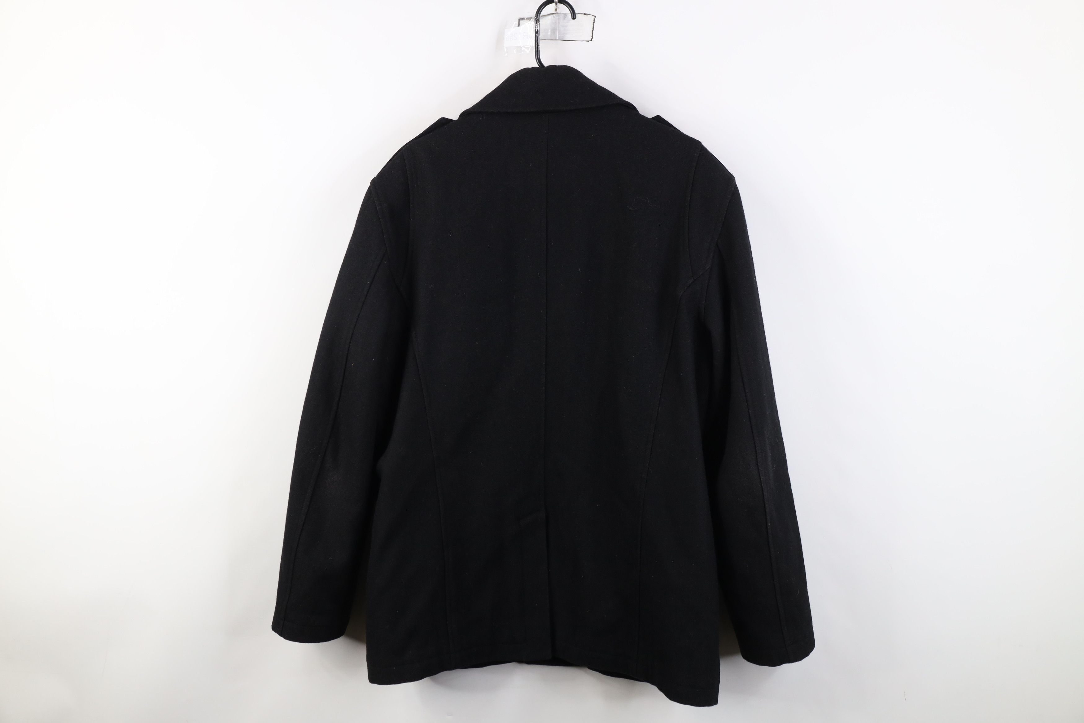 Guess Vintage Y2K Guess Wool Blend Button Peacoat Jacket Black Size US L / EU 52-54 / 3 - 15 Thumbnail