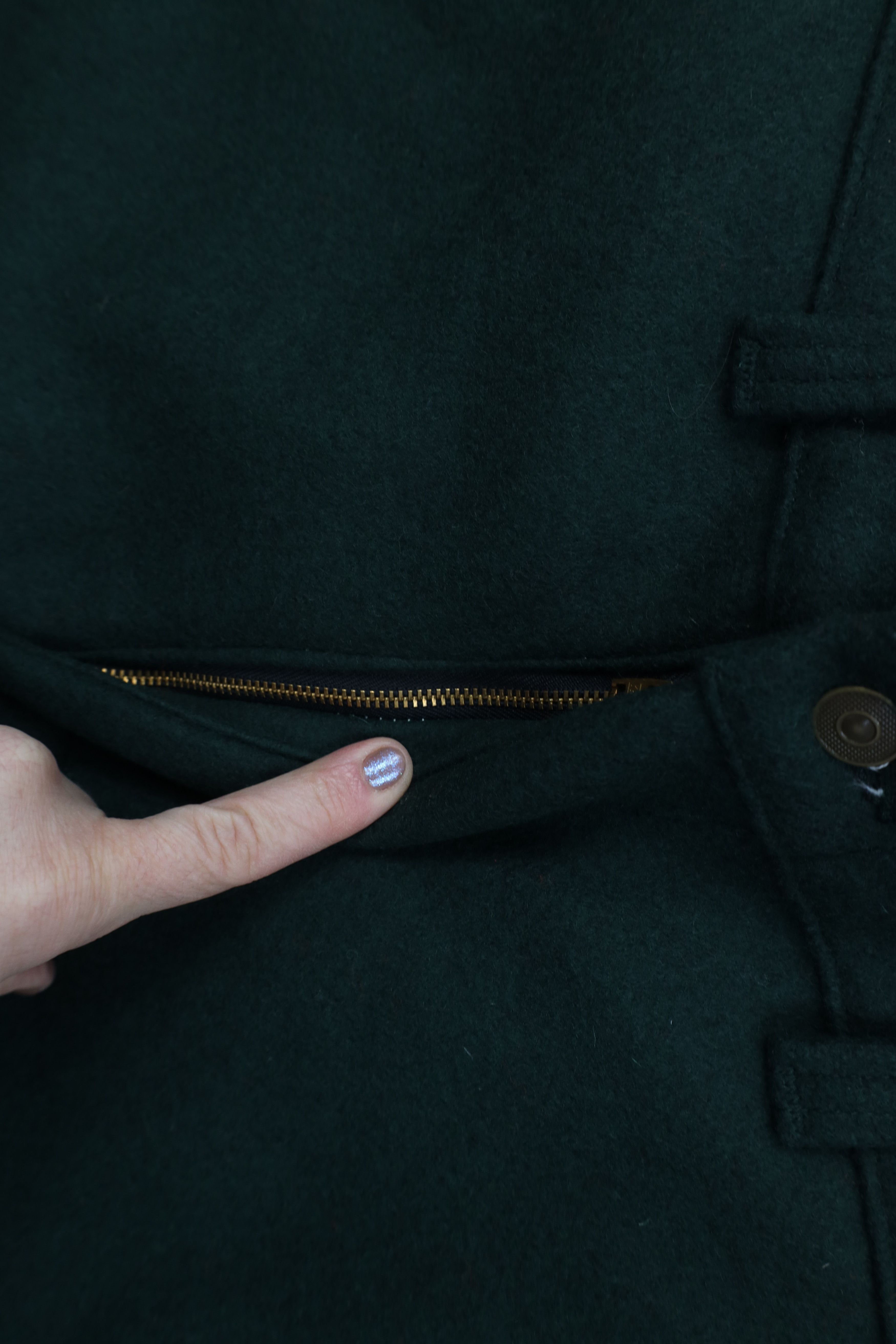 Vintage Vintage 90s Streetwear Wool Wide Leg Pants Hunter Green Size US 36 / EU 52 - 7 Thumbnail