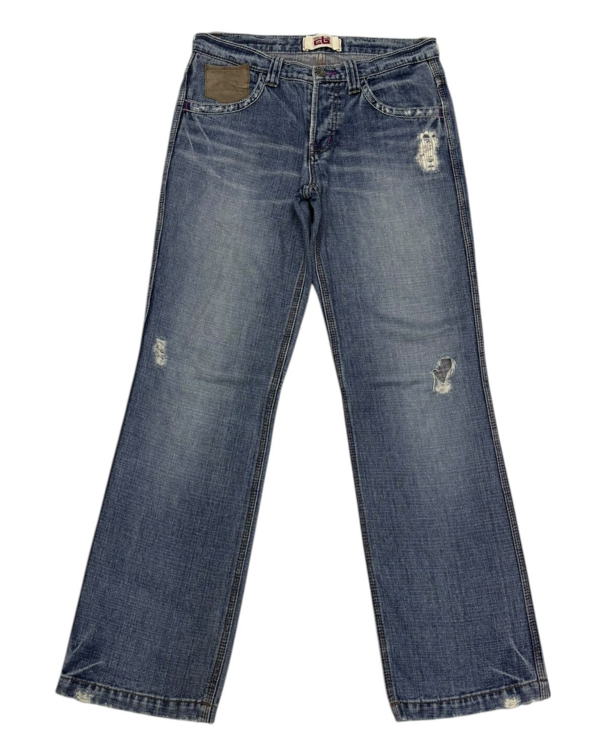 Hysteric Glamour × Le Grande Bleu (L.G.B.) × Tornado Mart Vintage Japanese Rare Pocket Double Cube Sugar Distress Jean Size US 31 - 9 Thumbnail
