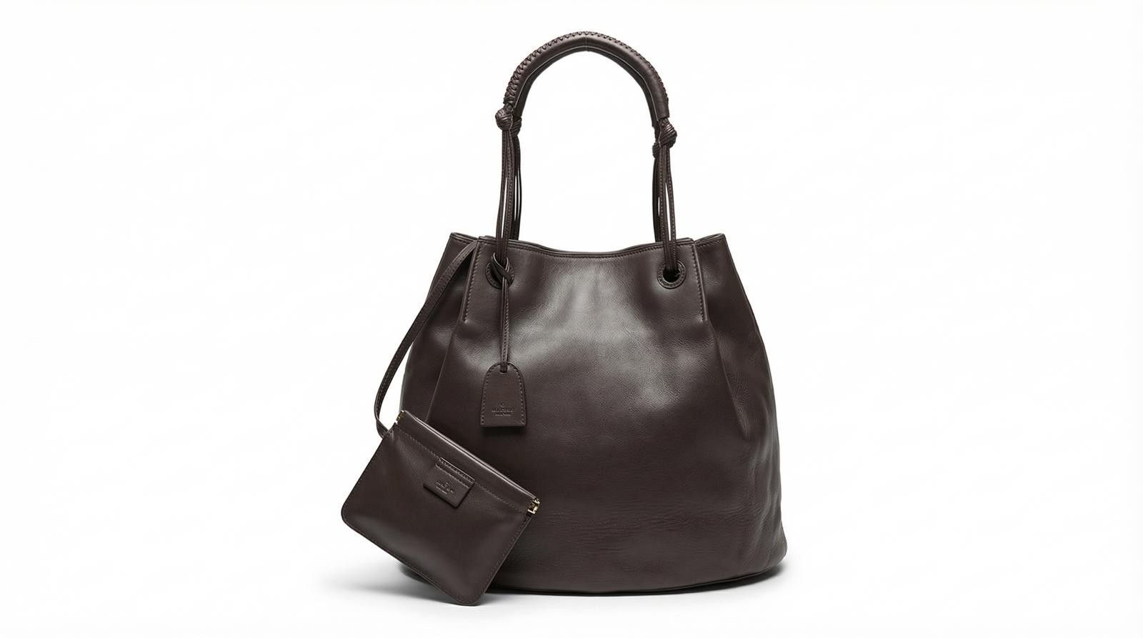 Gucci Gucci - Dark Brown Leather Tote Bag Size ONE SIZE - 1 Thumbnail
