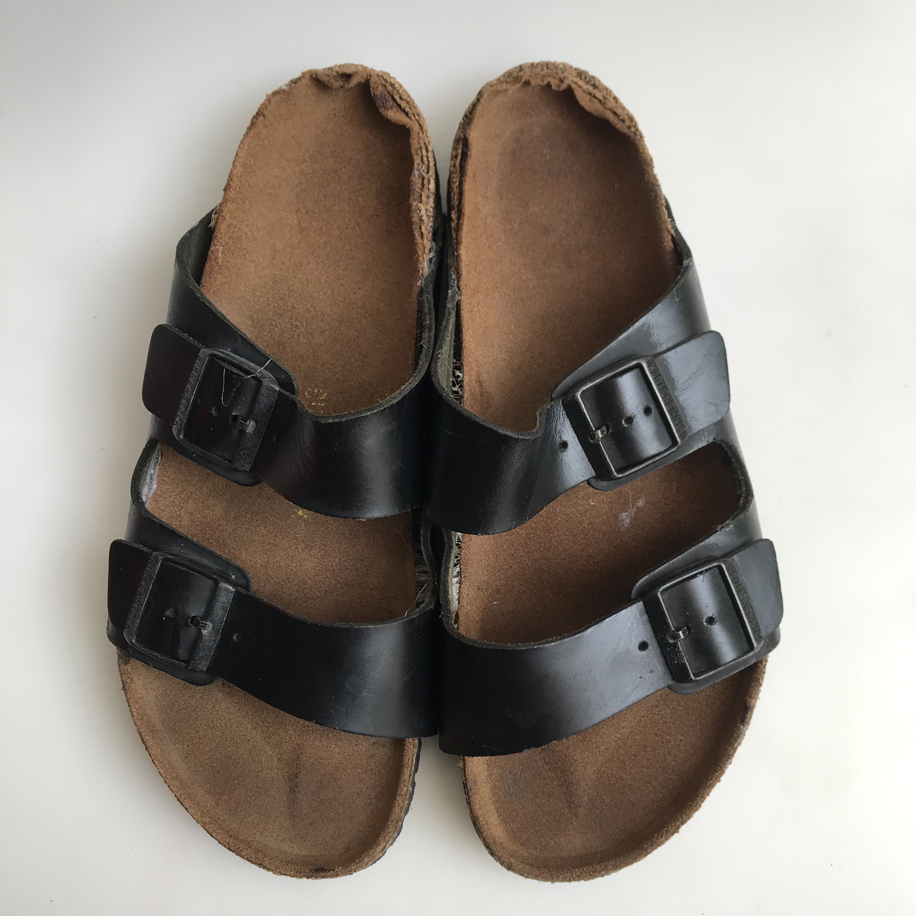 Birkenstock Vintage Birkenstock Arizona Black Leather cork brown Size US 13 / EU 46 - 8 Thumbnail