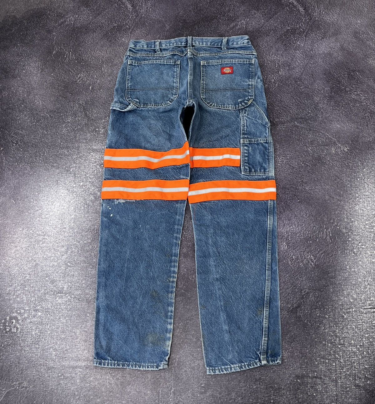 Pre-owned Dickies X Vintage Dickies Y2k Reflective Blue Work Baggy Jeans