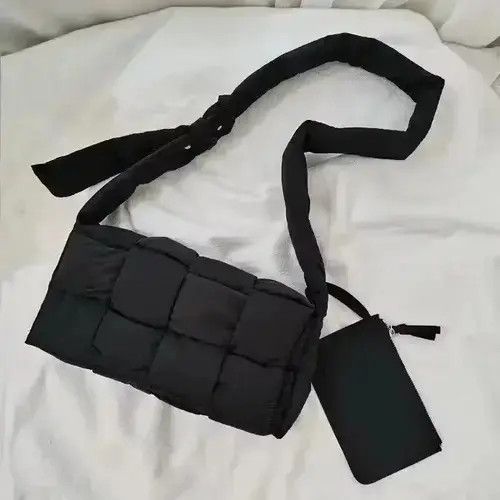 Japanese Brand Black Padded Cross Body Bag Size ONE SIZE - 1 Thumbnail